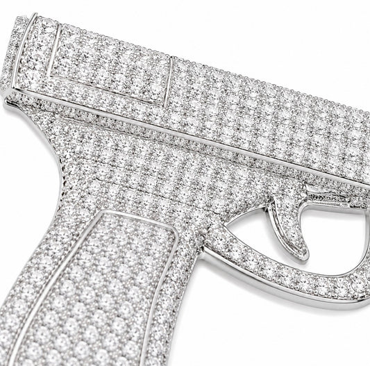 GELATI’S BESPOKE “SHOTTA” VVS1 MOISSANITE PENDANT IN 925 STERLING SILVER & 18K VERMEIL GOLD