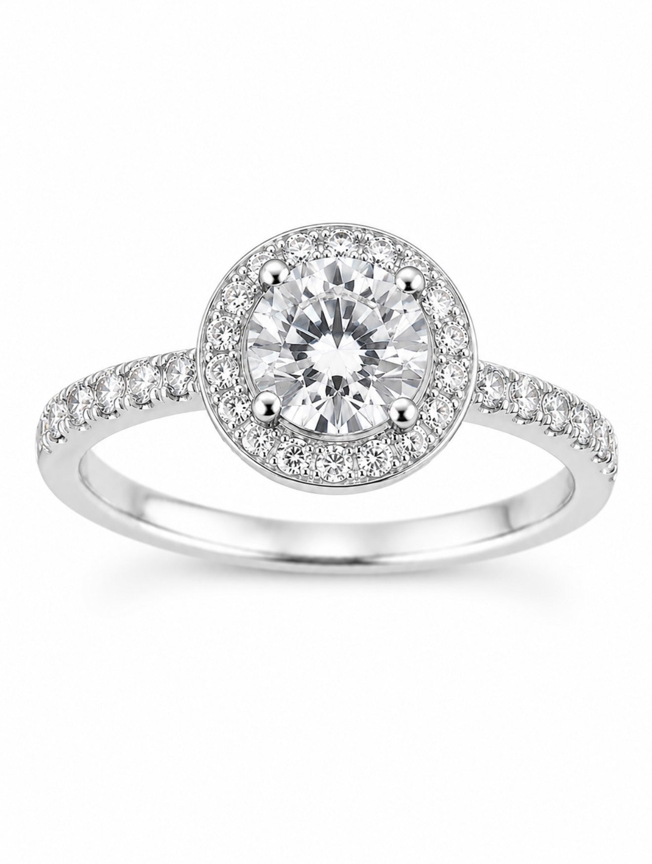 HALO ORBIT PRINCESS RING – 3EX DVVS1 MOISSANITE, 925 SILVER & 18K VERMEIL
