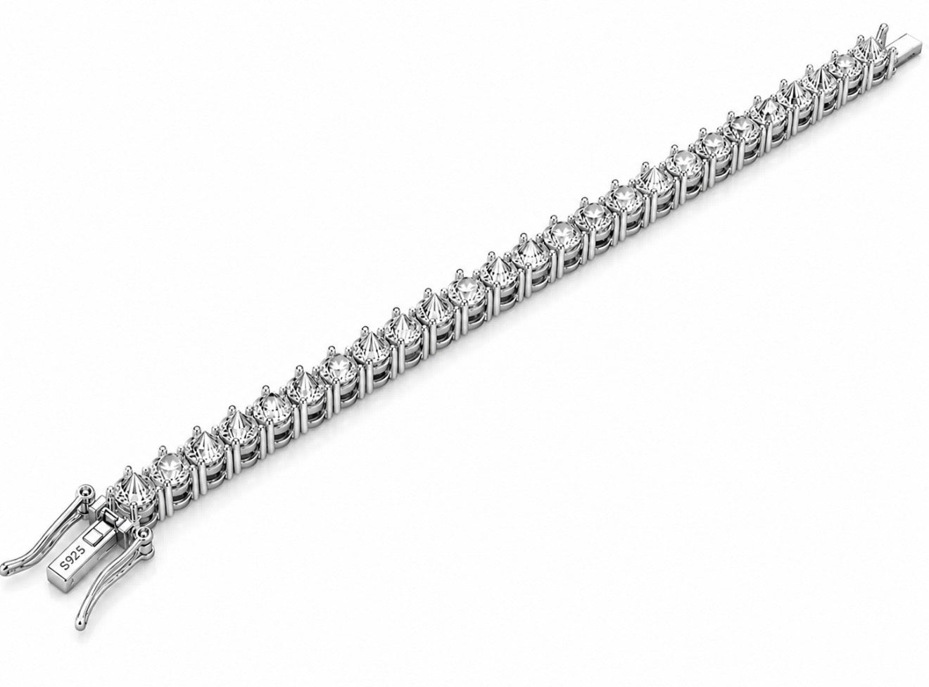 “LA PUNIZIONE” SPIKED DIAMONDS™ FL-IF D/F LAB MOISSANITE TENNIS BRACELET – 18K VERMEIL GOLD & 925 STERLING SILVER