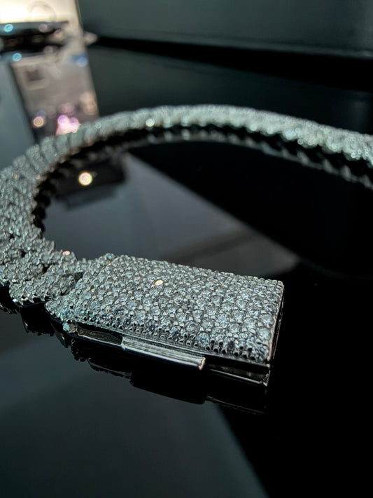 Gelati's Bespoke IGI Certified VS1 3EX Diamond 7,4 CtW 7MM Miami Link Two Row Cuban Bracelet In 14K Vermeil Gold & 925 Sterling Silver 3,5MM