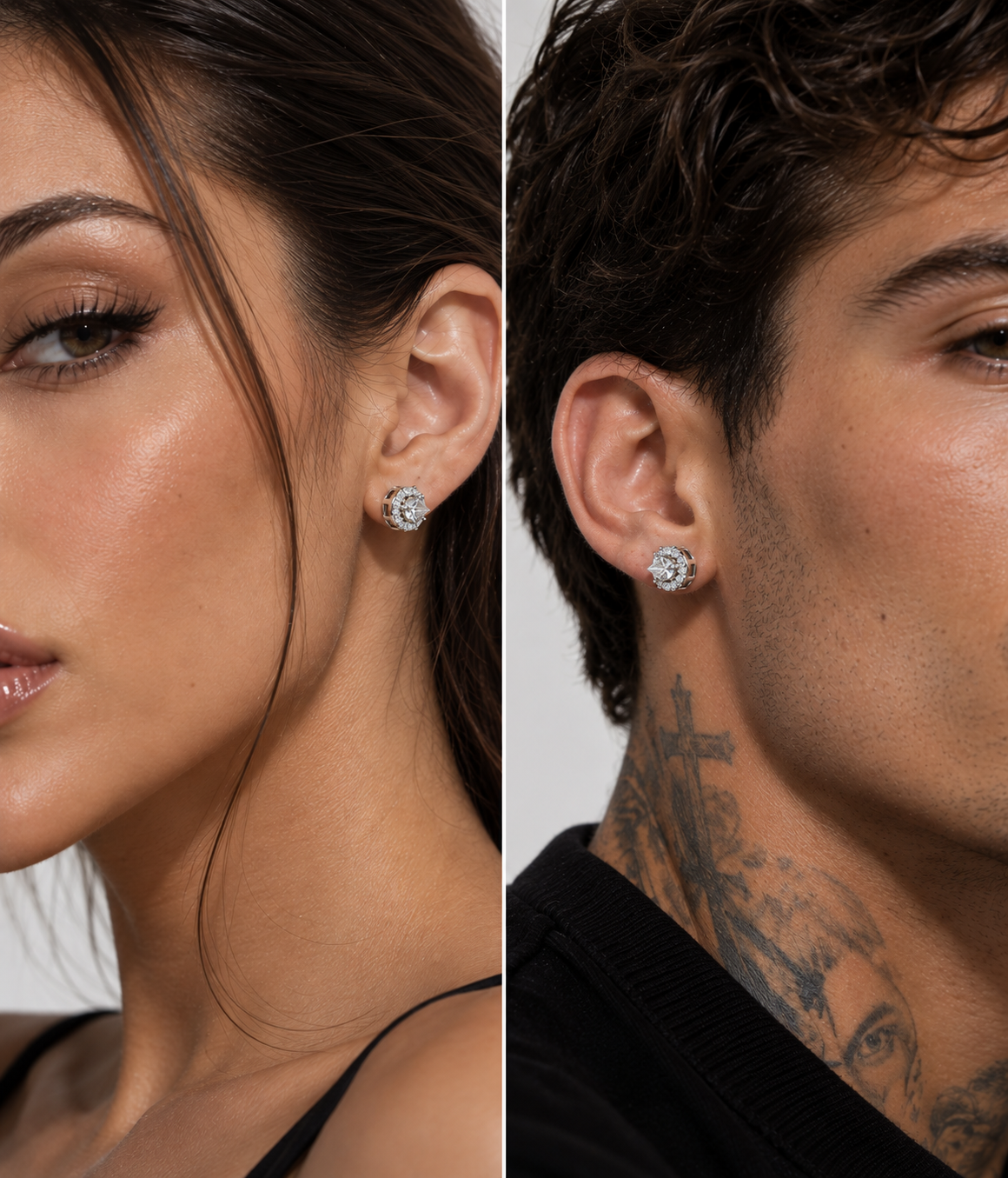 GELATI LIMITED | HALO SPIKED DIAMONDS ICE SPIKE EARRINGS |FL-IF LAB MOISSANITE | 925 Silver | 18K Vermeil