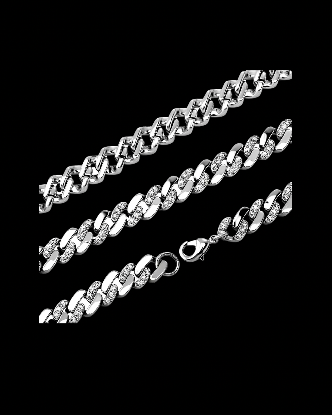 Gelati's Hybrid Carbon Diamonds Two Tone Cuban Bracelet in Titanium & 18K Vermeil Gold