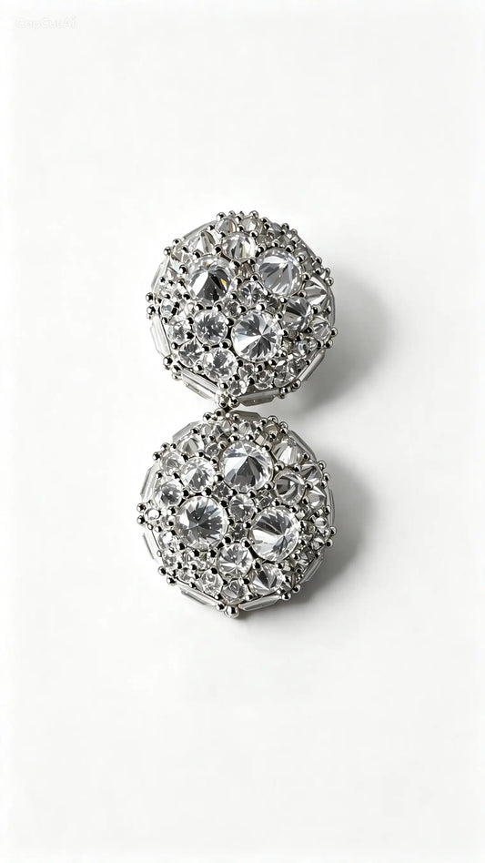 GELATI LIMITED | V2 BAGUETTE SPIKED DIAMONDS METEORIC EARRINGS |FL-IF LAB MOISSANITE | 925 Silver | 18K Vermeil