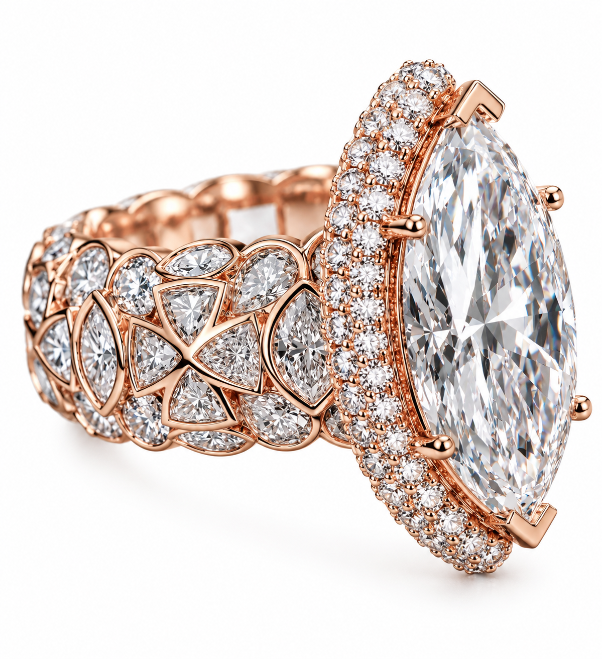 GELATI REDEMPTION RING | FL-IF MOISSANITE | VVS1 LAB-GROWN DIAMOND | 925 STERLING SILVER | 18K VERMEIL GOLD