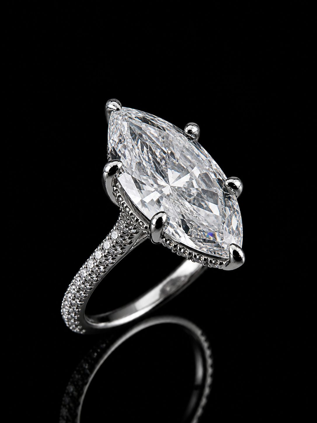 Dragonclaw Marquise Ring – 3CTW FL-IF Moissanite, 925 Silver & 18K Vermeil