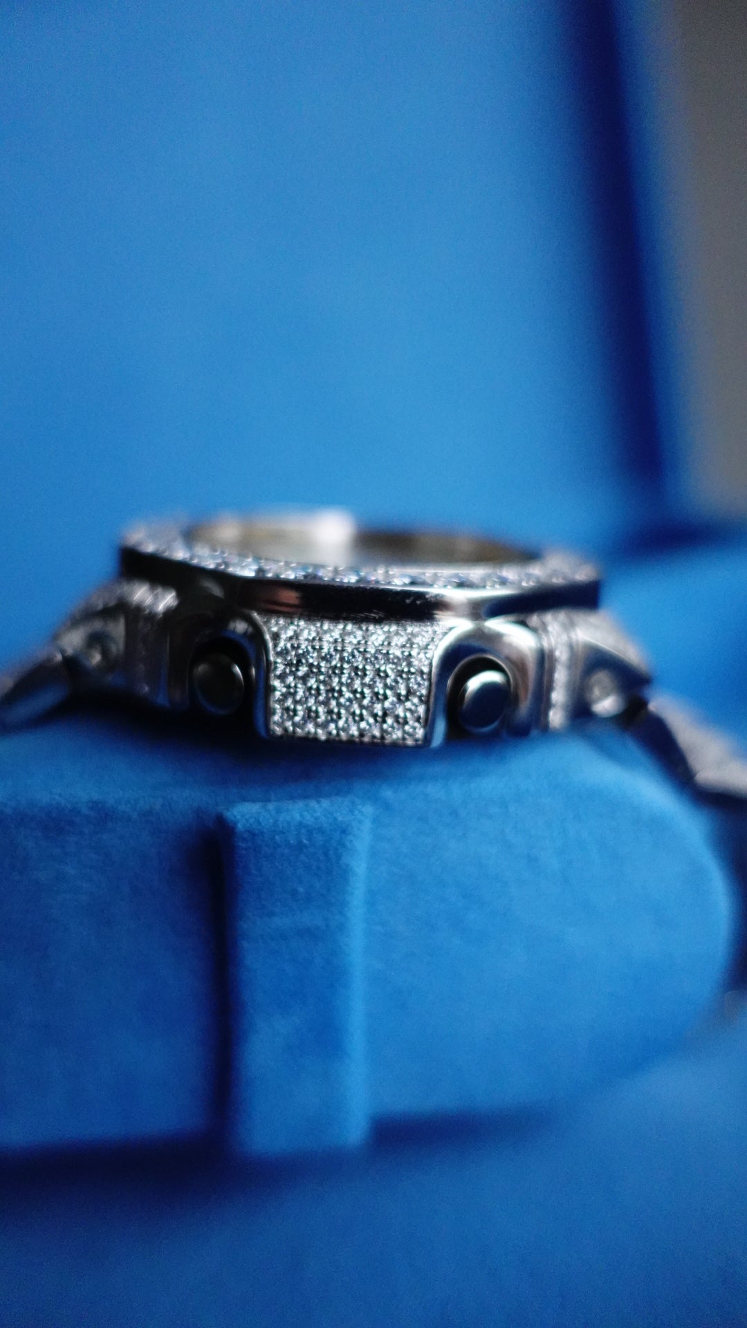 Gelati's Custom BussDown 35 CT G-shock In FL-Flawless Lab Moissanite Diamonds & Solid 925 Sterling silver and 18k Vermeil Gold - Limited Gold Dial Edition