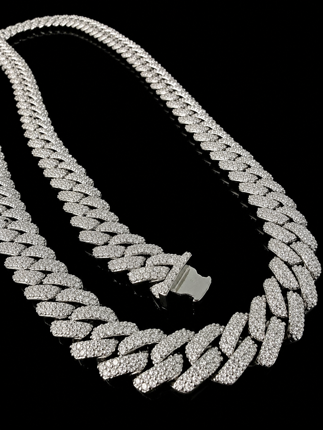 Glacier Miami Link Cuban Necklace – CB/DVVS1 Moissanite, Titanium & 18K Vermeil (10MM)