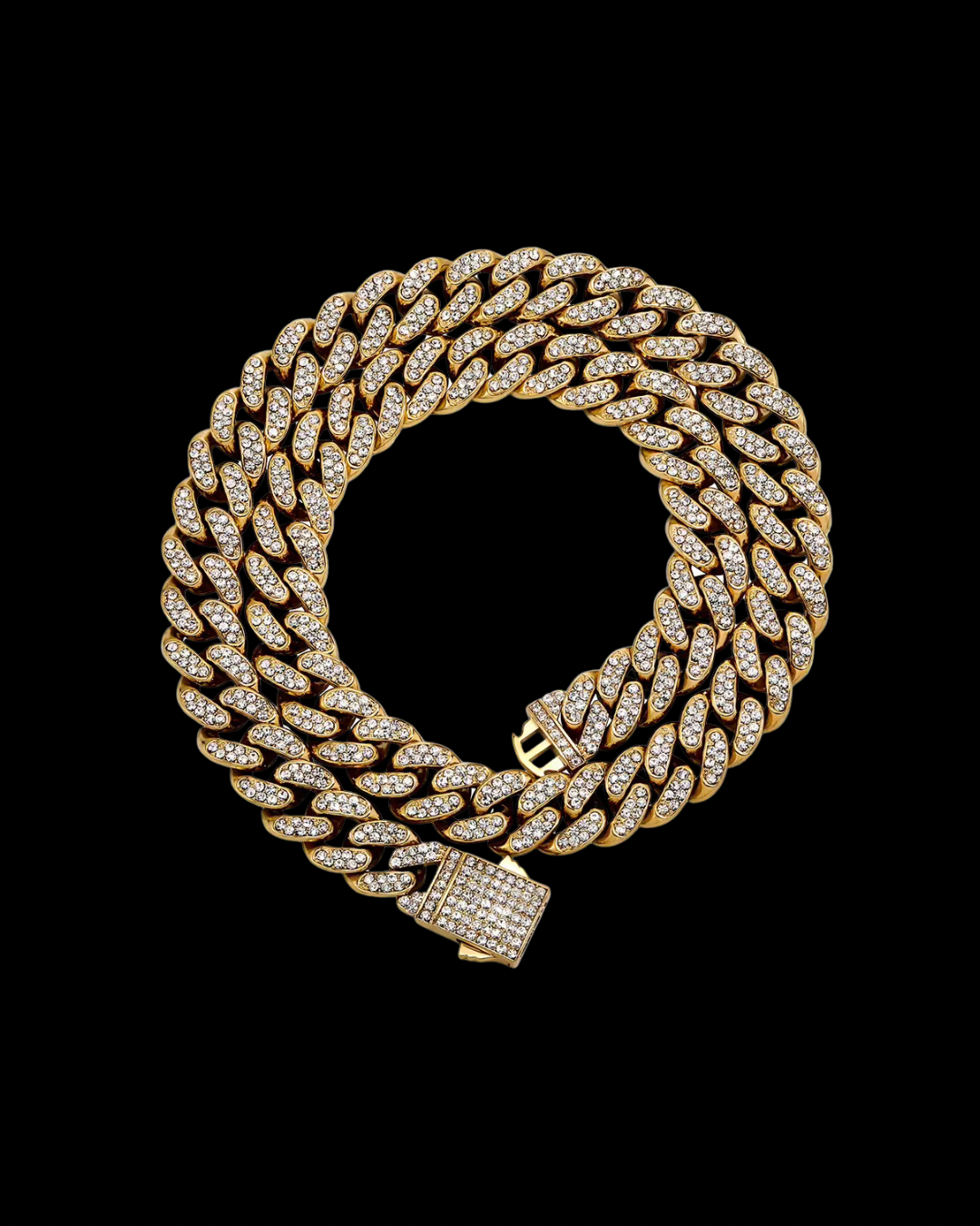 Gelati's Remedio Carbon Diamonds Miami Curb Cuban Necklace in Solid Titanium & 18k Vermeil Gold
