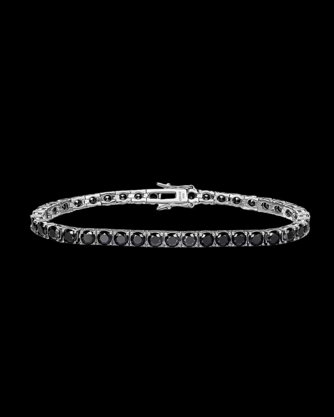 Gelati's Onyx Black VVS1 Diamond Bracelet in 925 Silver & 18k Vermeil Gold