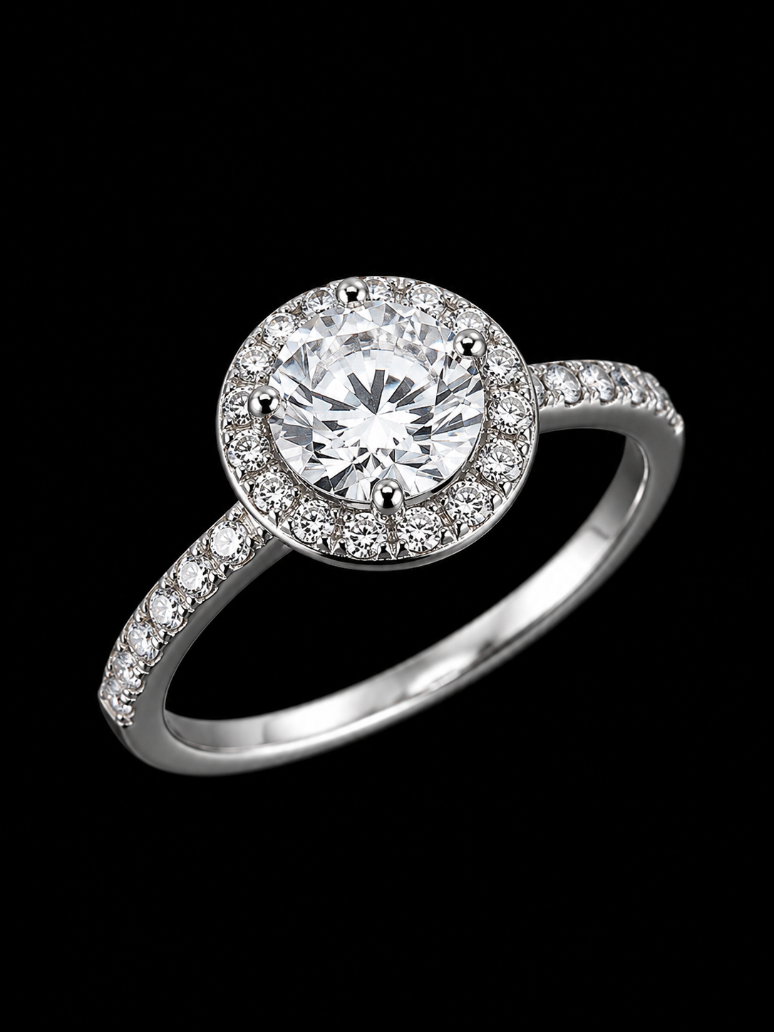 Halo Orbit Princess Ring – 3EX DVVS1 Moissanite, 925 Silver & 18K Vermeil