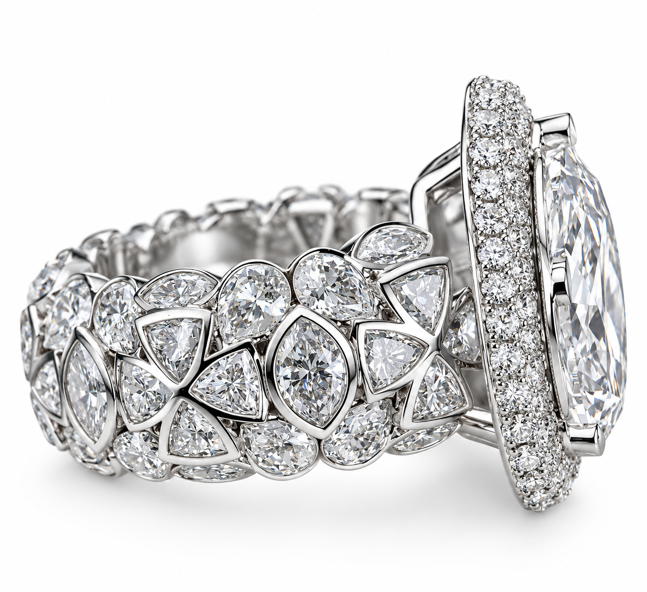 GELATI REDEMPTION RING | FL-IF MOISSANITE | VVS1 LAB-GROWN DIAMOND | 925 STERLING SILVER | 18K VERMEIL GOLD