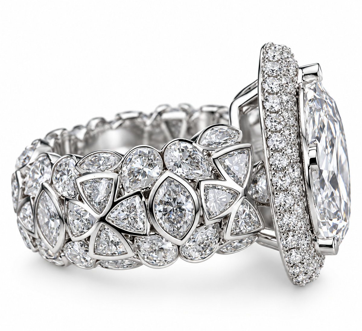 GELATI REDEMPTION RING | FL-IF MOISSANITE | VVS1 LAB-GROWN DIAMOND | 925 STERLING SILVER | 18K VERMEIL GOLD