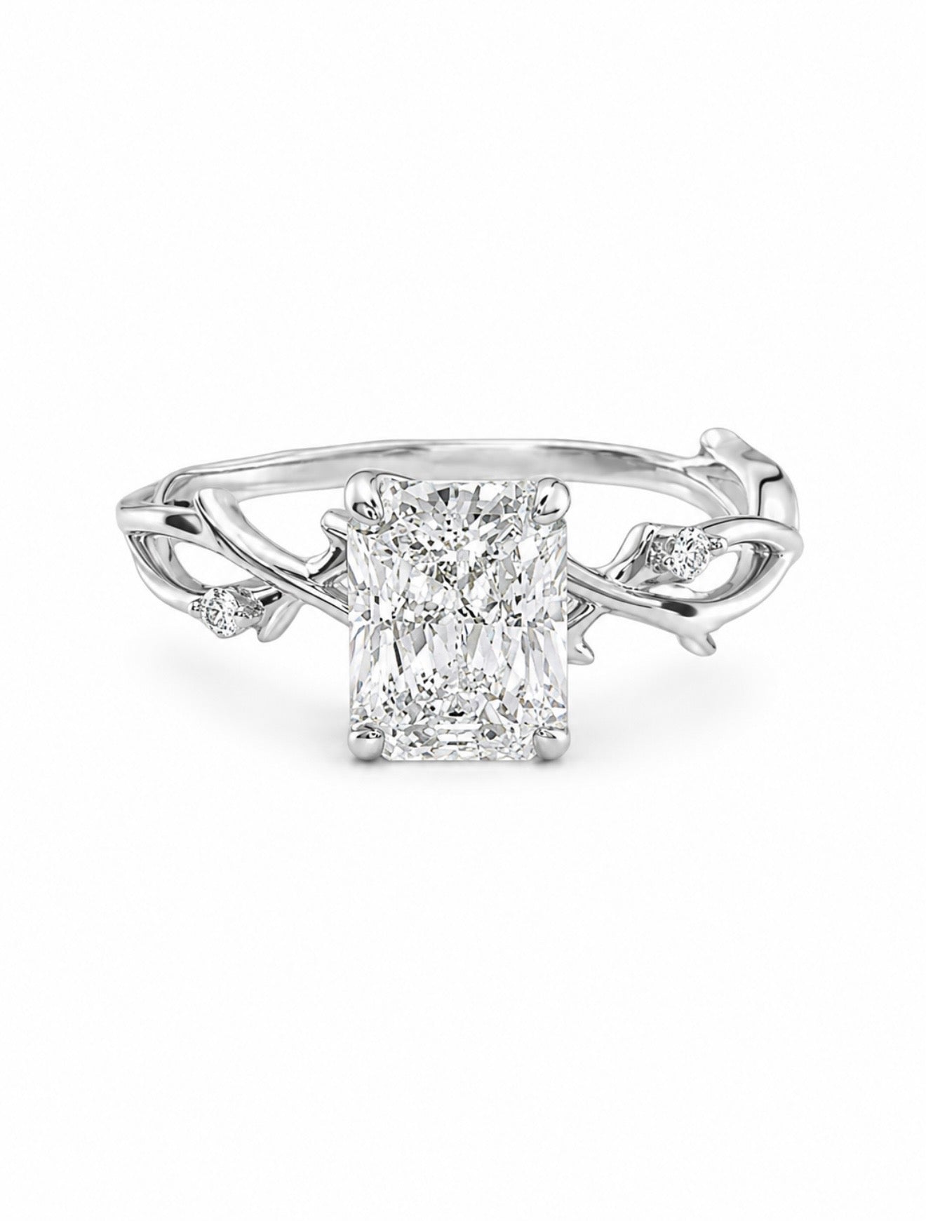 GELATI’S REBIRTH VVS1 MOISSANITE DIAMOND BAGUETTE CUT ETERNITY RING IN STERLING 925 SILVER & 18K VERMEIL GOLD INSERTS
