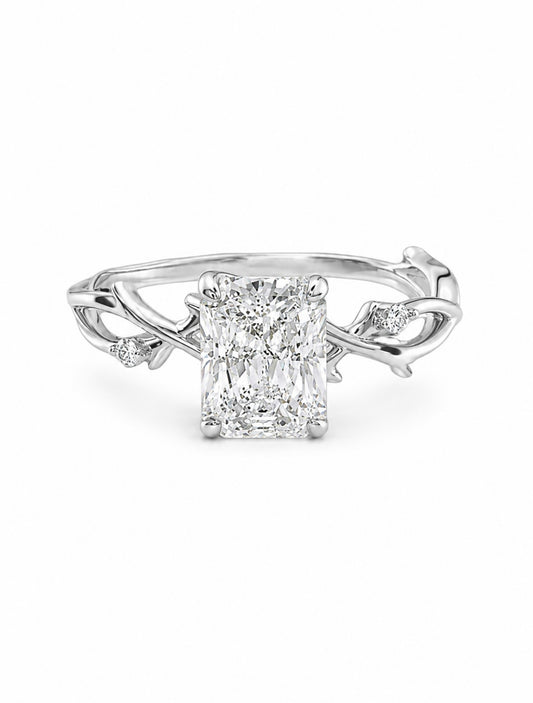 GELATI’S REBIRTH VVS1 MOISSANITE DIAMOND BAGUETTE CUT ETERNITY RING IN STERLING 925 SILVER & 18K VERMEIL GOLD INSERTS