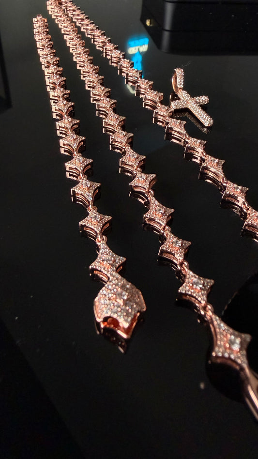 Gelati's Starlink FL-IF/Flawless Lab Moissanite Diamond 14k Vermeil Rose Gold & 925 Sterling Silver Bracelet