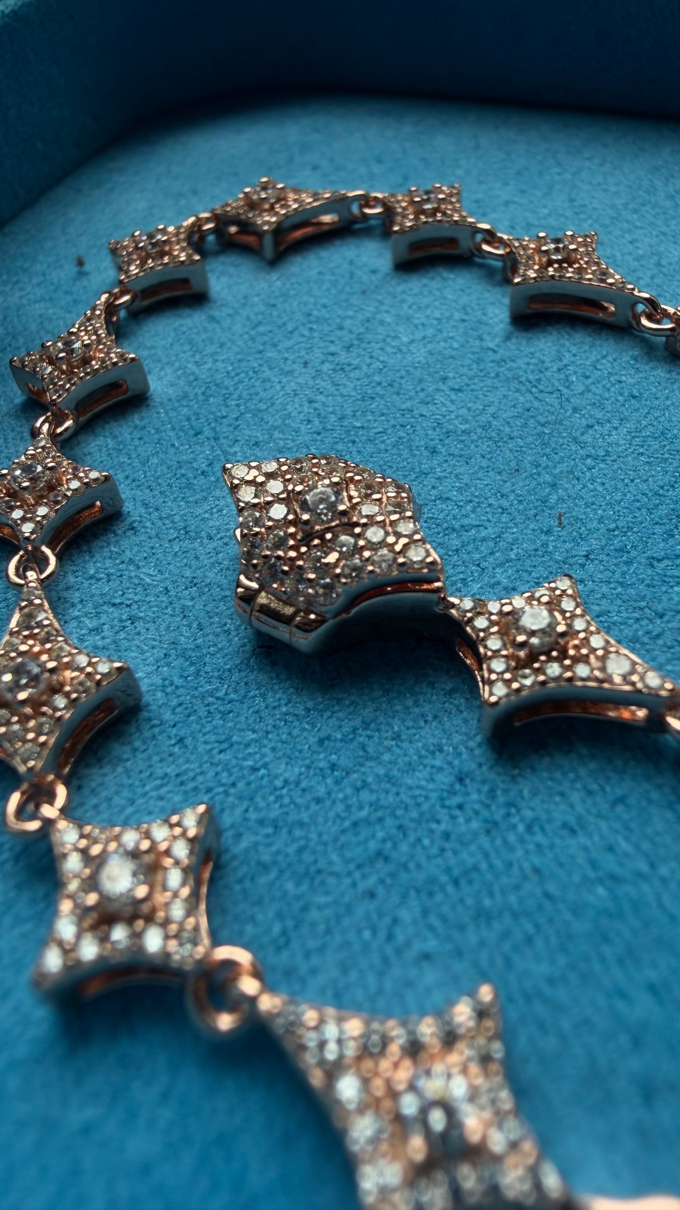 Gelati's Starlink FL-IF/Flawless Lab Moissanite Diamond 14k Vermeil Rose Gold & 925 Sterling Silver Bracelet