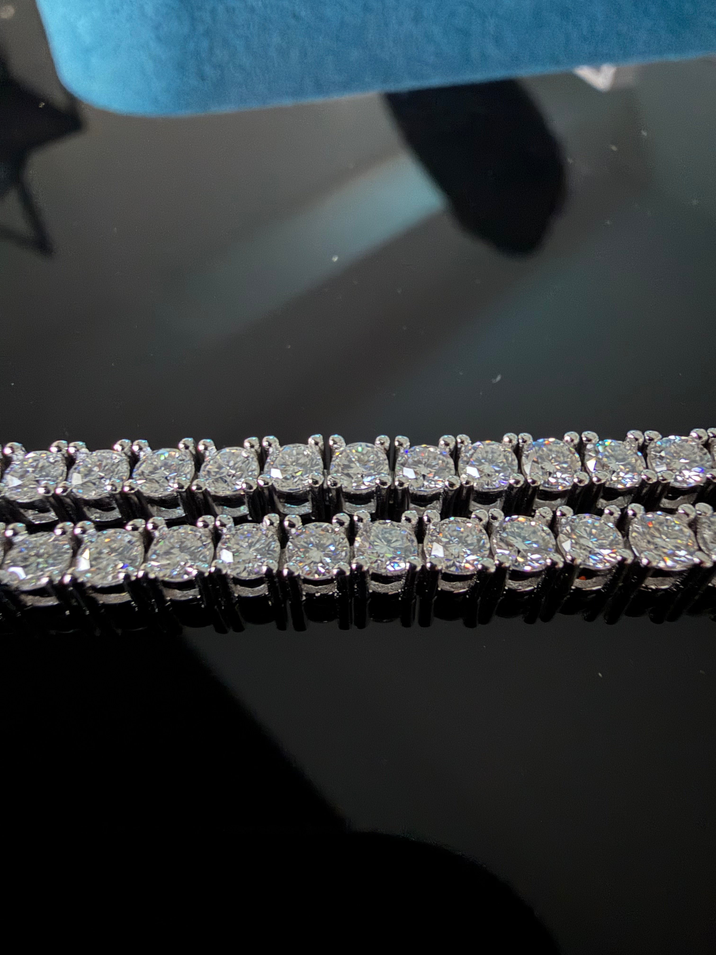 Gelati's Signature Diamond Emerald Cut Tennis Bracelet in 925 Silver & 18k Vermeil Gold