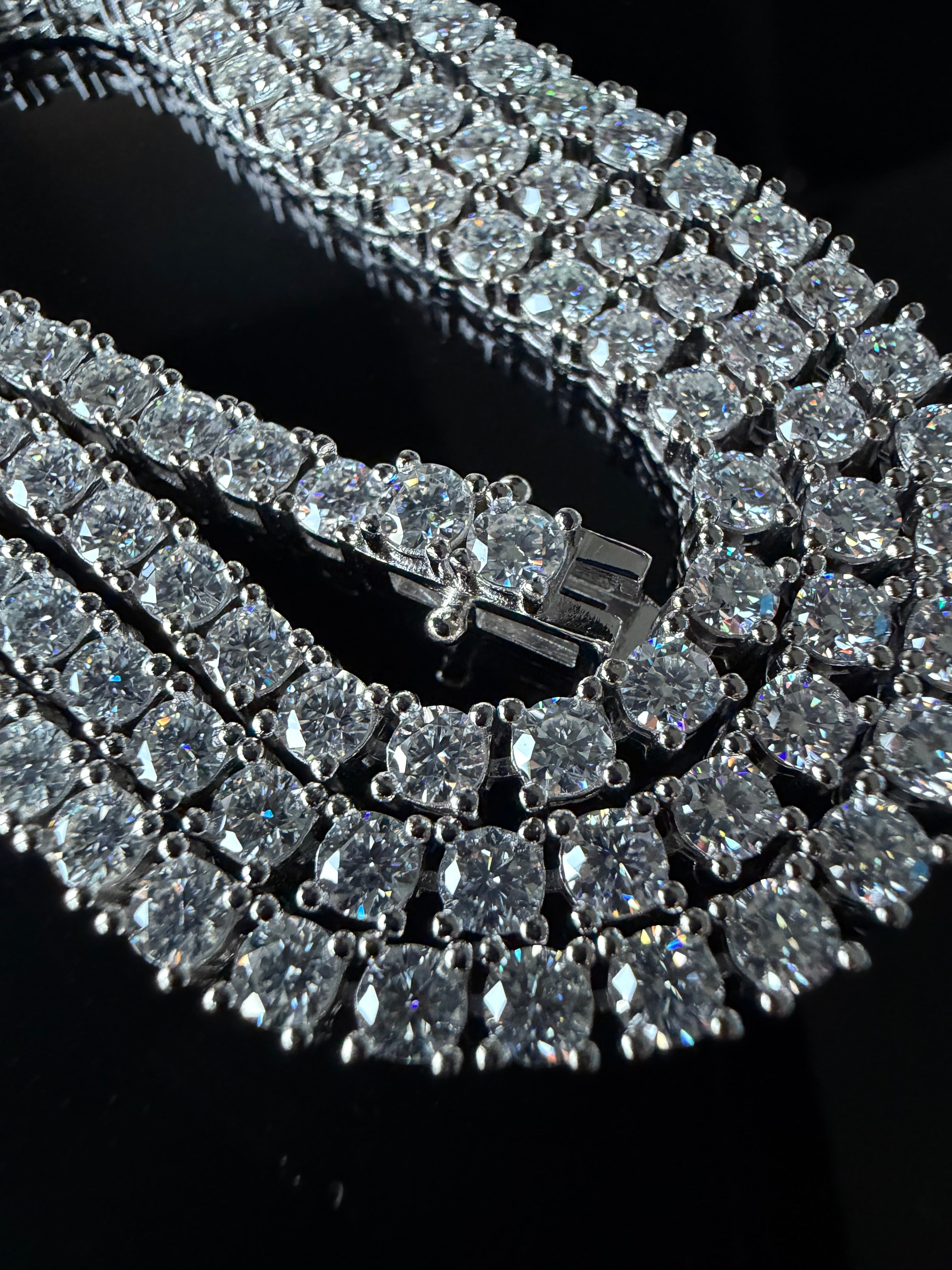 Gelati's Bespoke "Anturi"  Diamond Tennis Necklace in 999 Italian Silver & 18k Vermeil Gold - VVS1/CB 15Ctw