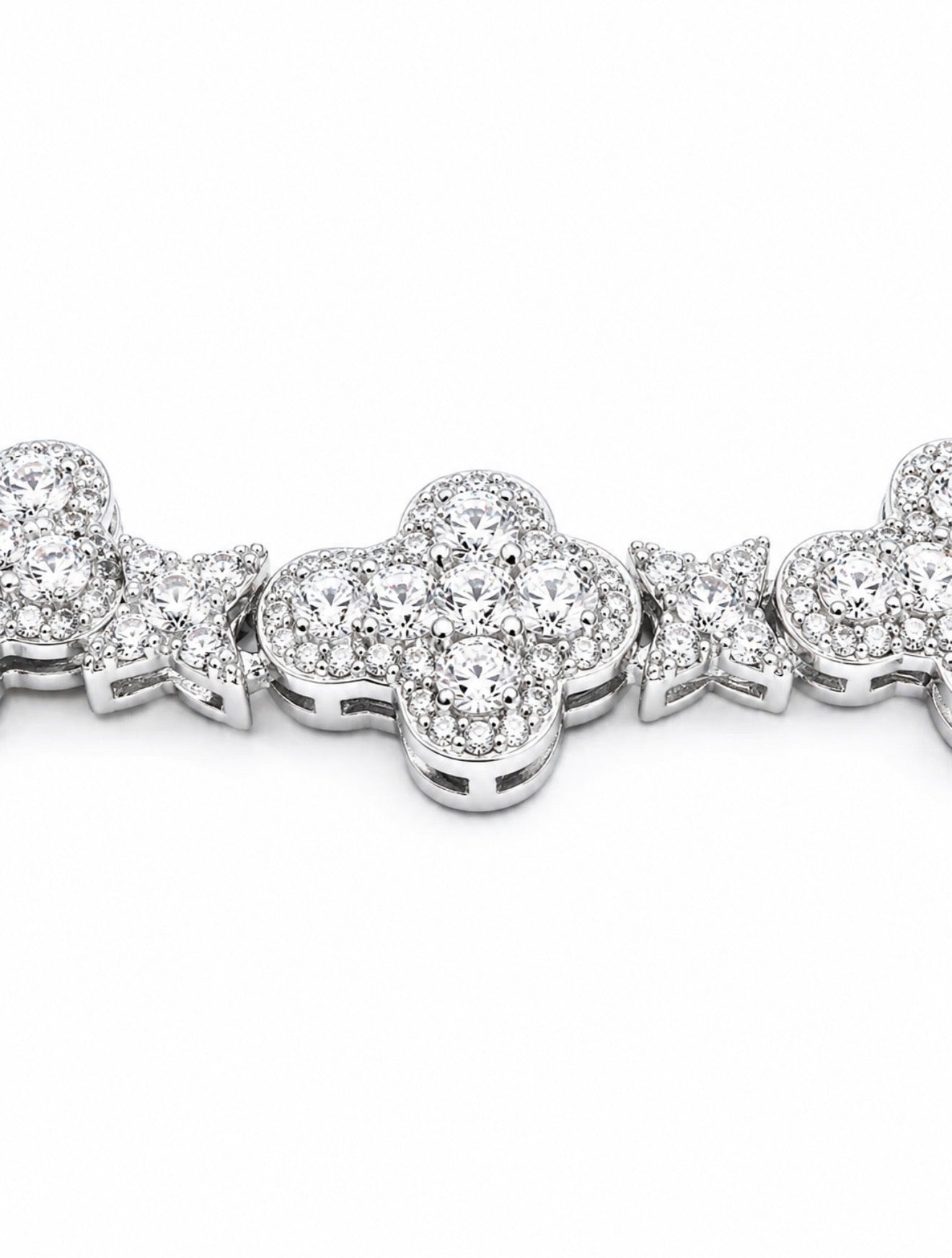 SPECIALE STAR CROSS LINK NECKLACE – 20CTW FL-IF MOISSANITE, 925 SILVER & 18K WHITE VERMEIL