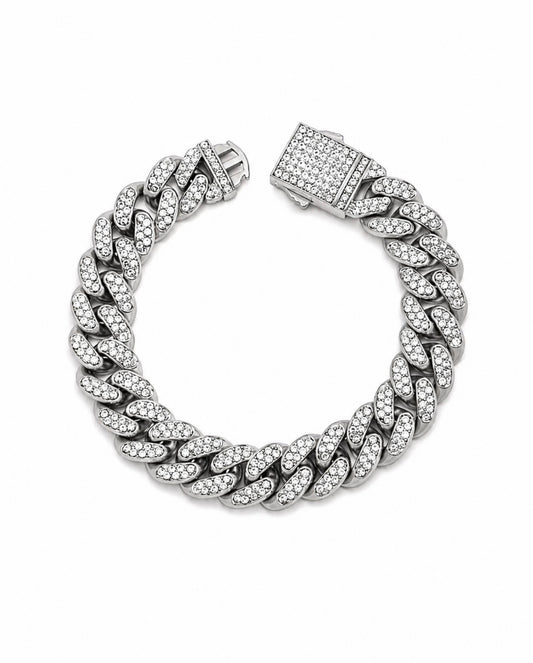 CLASSIC MIAMI CURB BRACELET – CARBON DIAMONDS, TITANIUM & 18K VERMEIL
