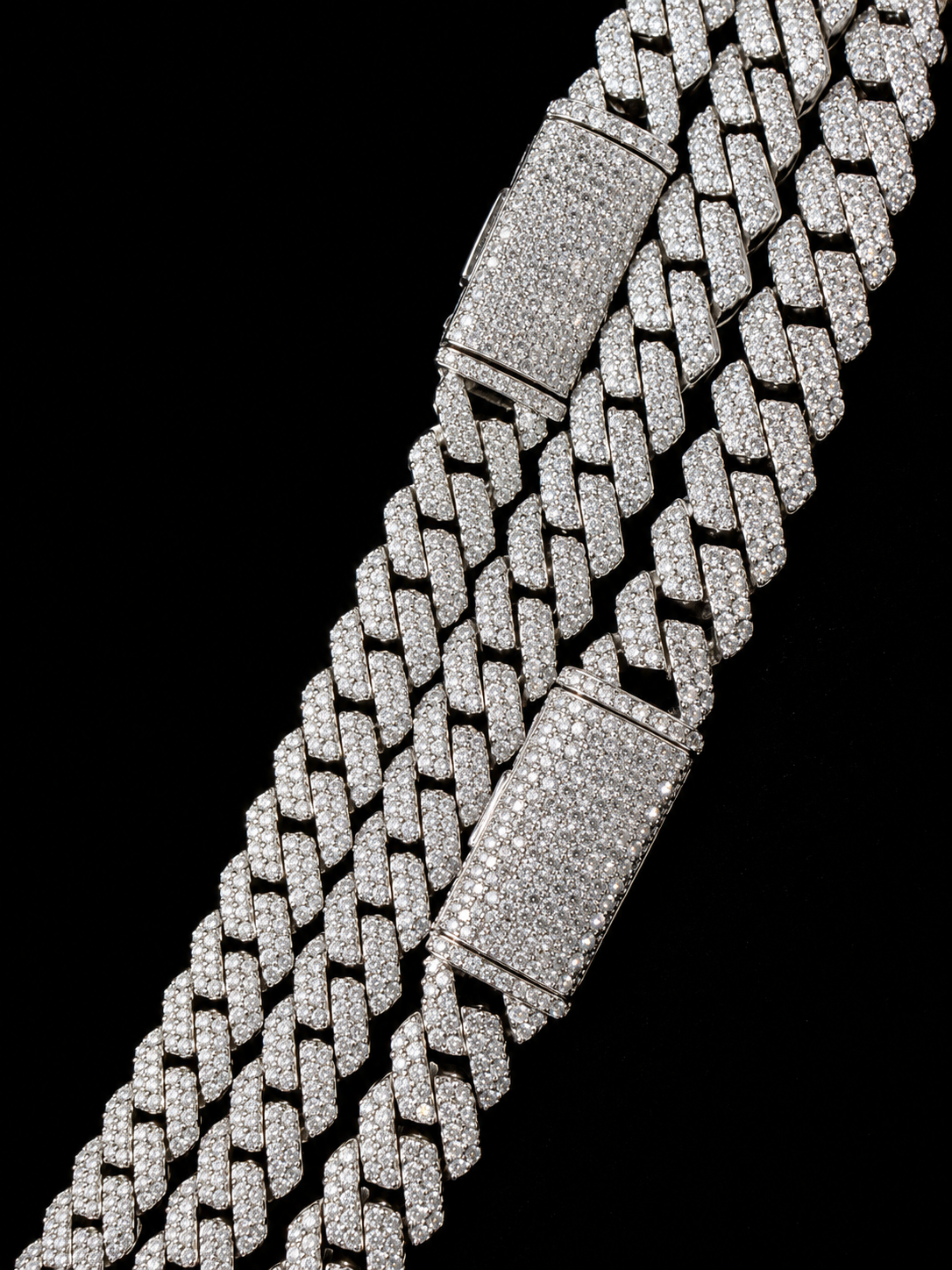 Bipolar Miami Link Cuban Necklace – 3EX FL-IF D-Color Moissanite, 925 Silver & 18K Vermeil (14MM)