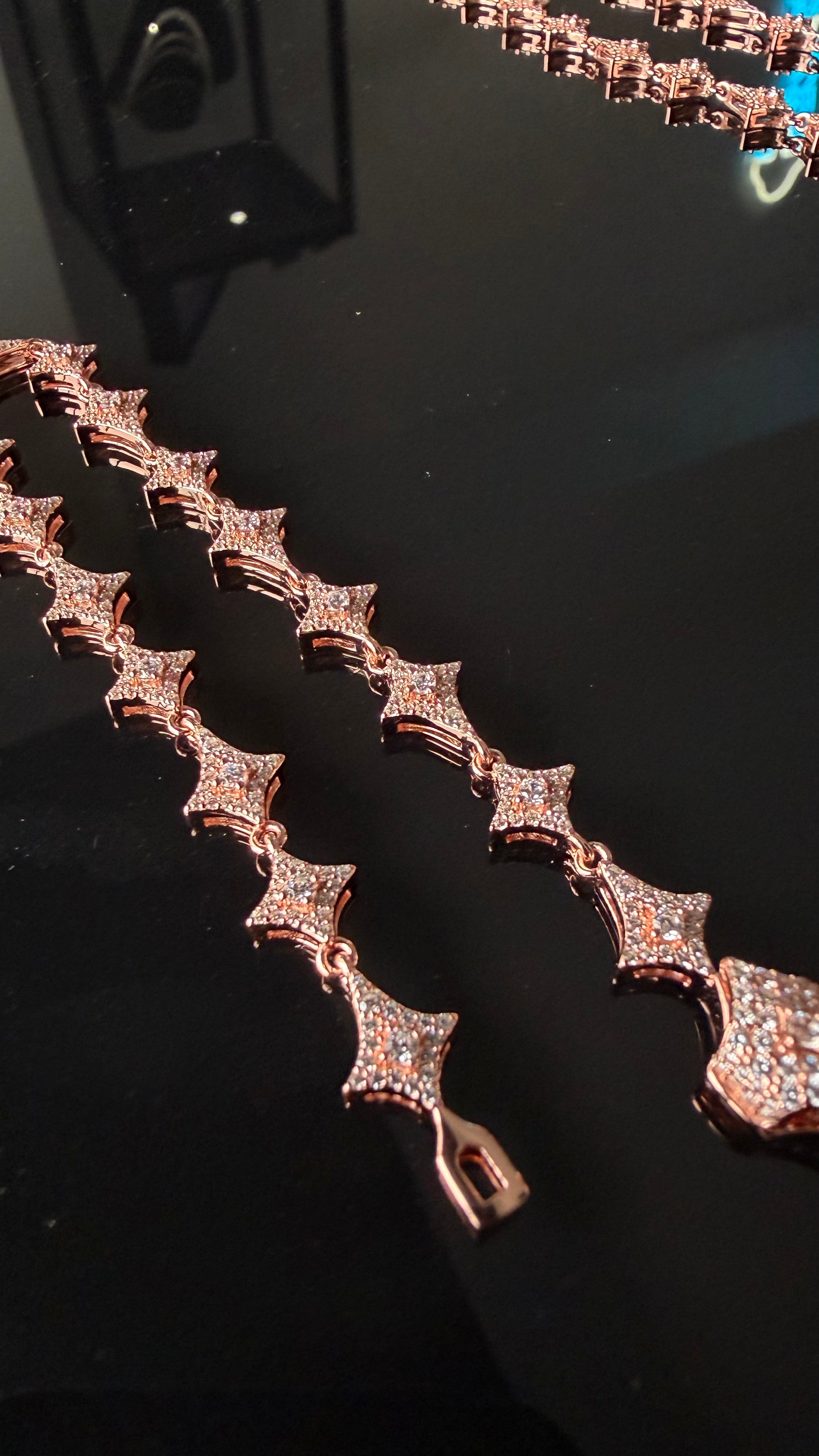 Gelati's Starlink FL-IF/Flawless Lab Moissanite Diamond 14k Vermeil Rose Gold & 925 Sterling Silver Bracelet