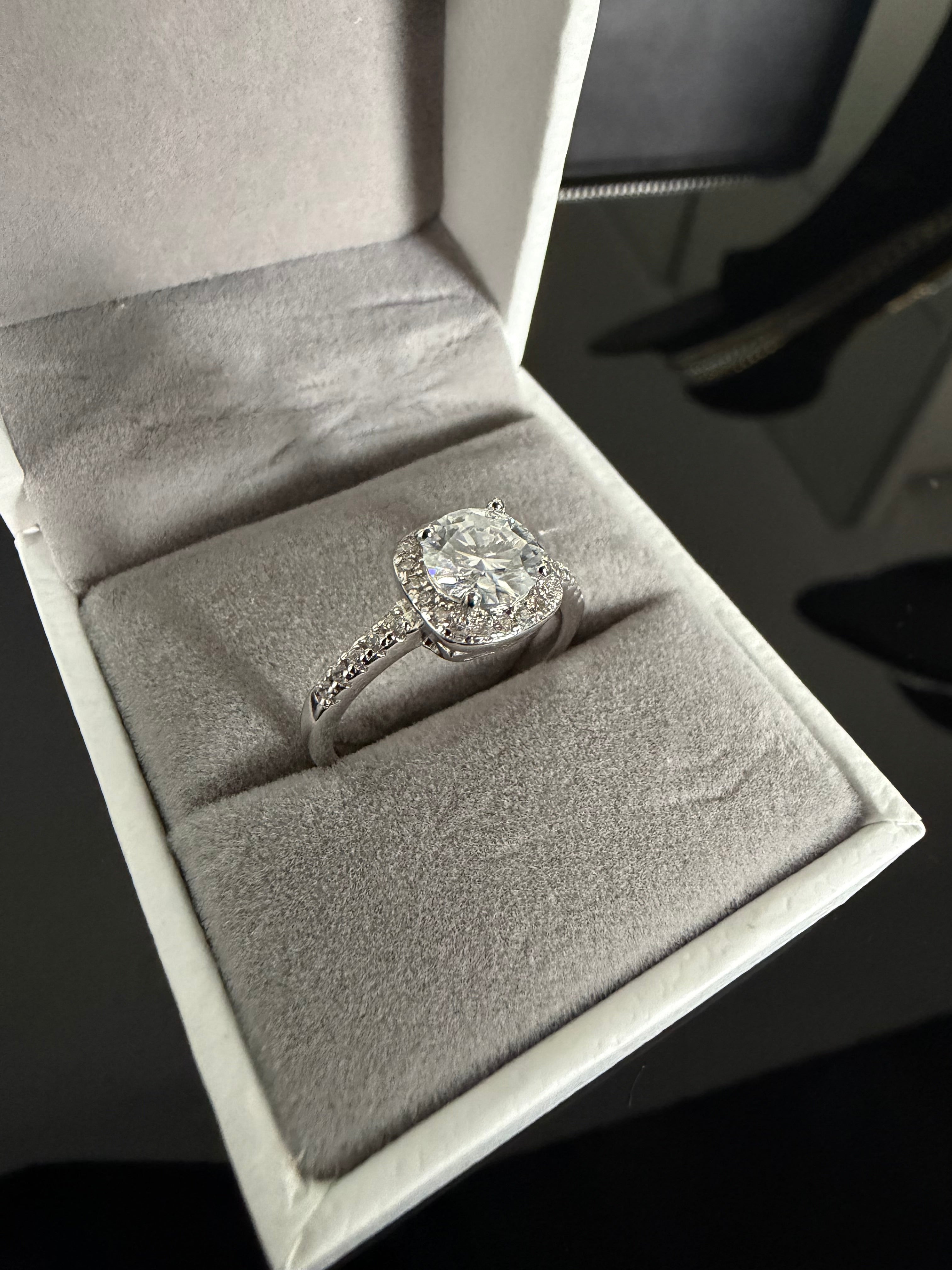 Gelati's Bespoke FL-IF Lab Moissanite Diamond 2CTW Halo Square Cut Ring in 925 Silver & 14K Vermeil Gold