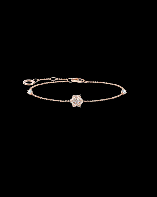Gelati's 1,5 Ct Snowflake VVS1 Diamond Bracelet In 925 Sterling Silver & 18k Vermeil Gold Inserts