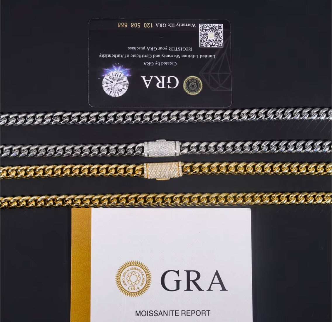 GELATI PLAIN MIAMI LINK NECKLACE – D-VVS1 Diamond Lock 925 Silver|Steel & 18K Vermeil