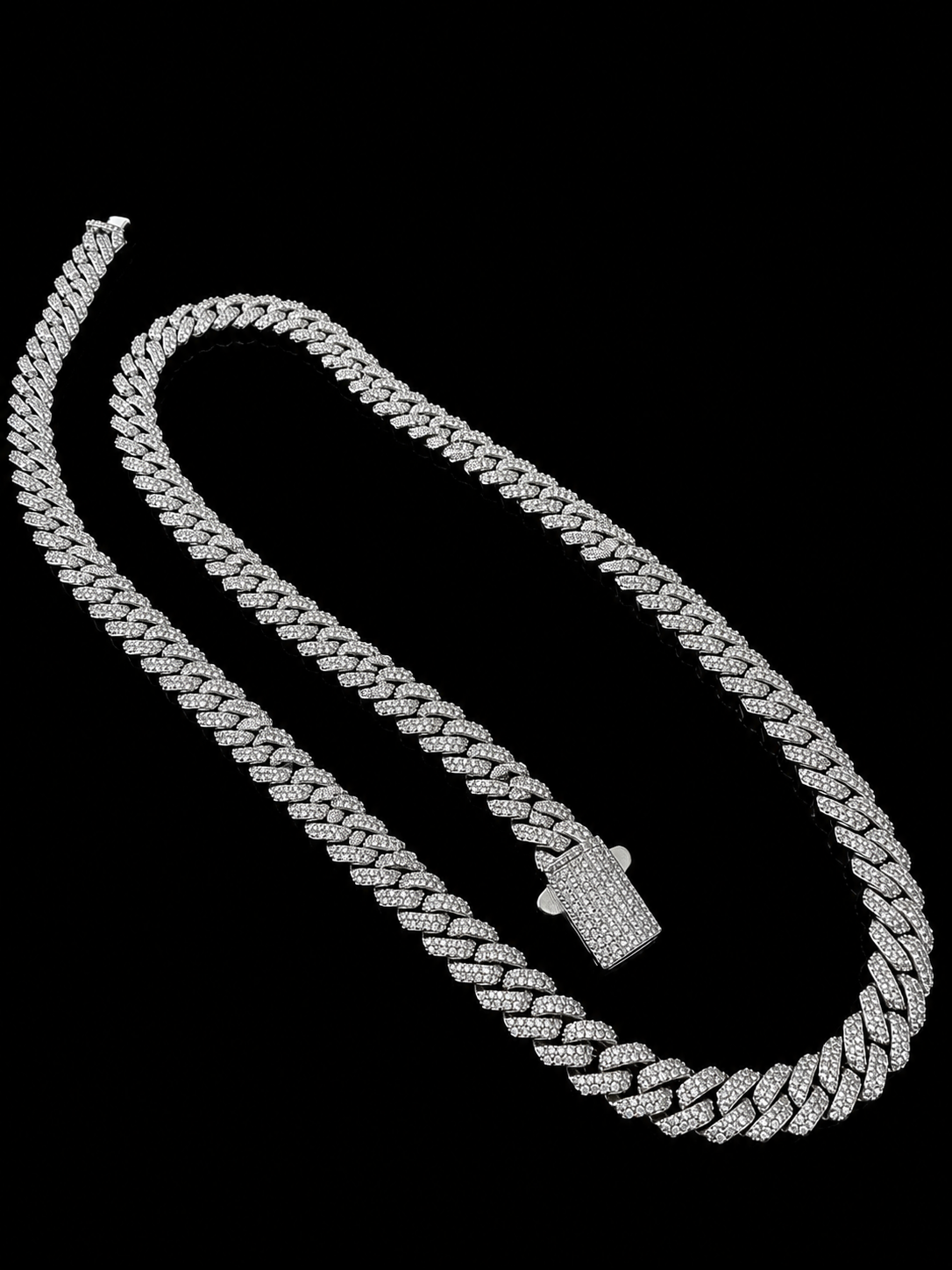 Glacier Miami Link Cuban Necklace – CB/DVVS1 Moissanite, Titanium & 18K Vermeil (10MM)