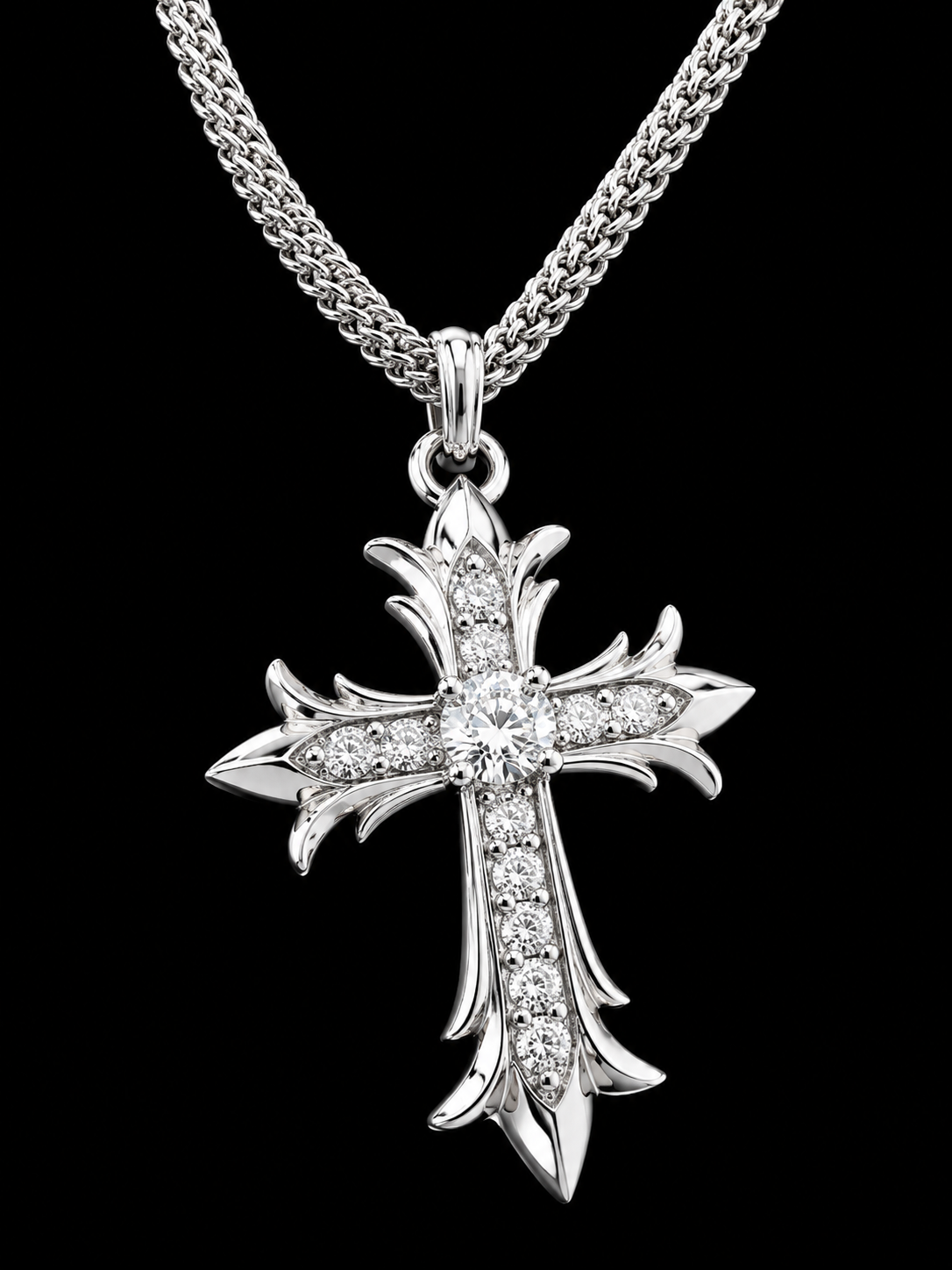 Chrome Diamond Cross™ — FL-IF Moissanite 925 Silver |18k Vermeil  Pendant + Chain Included