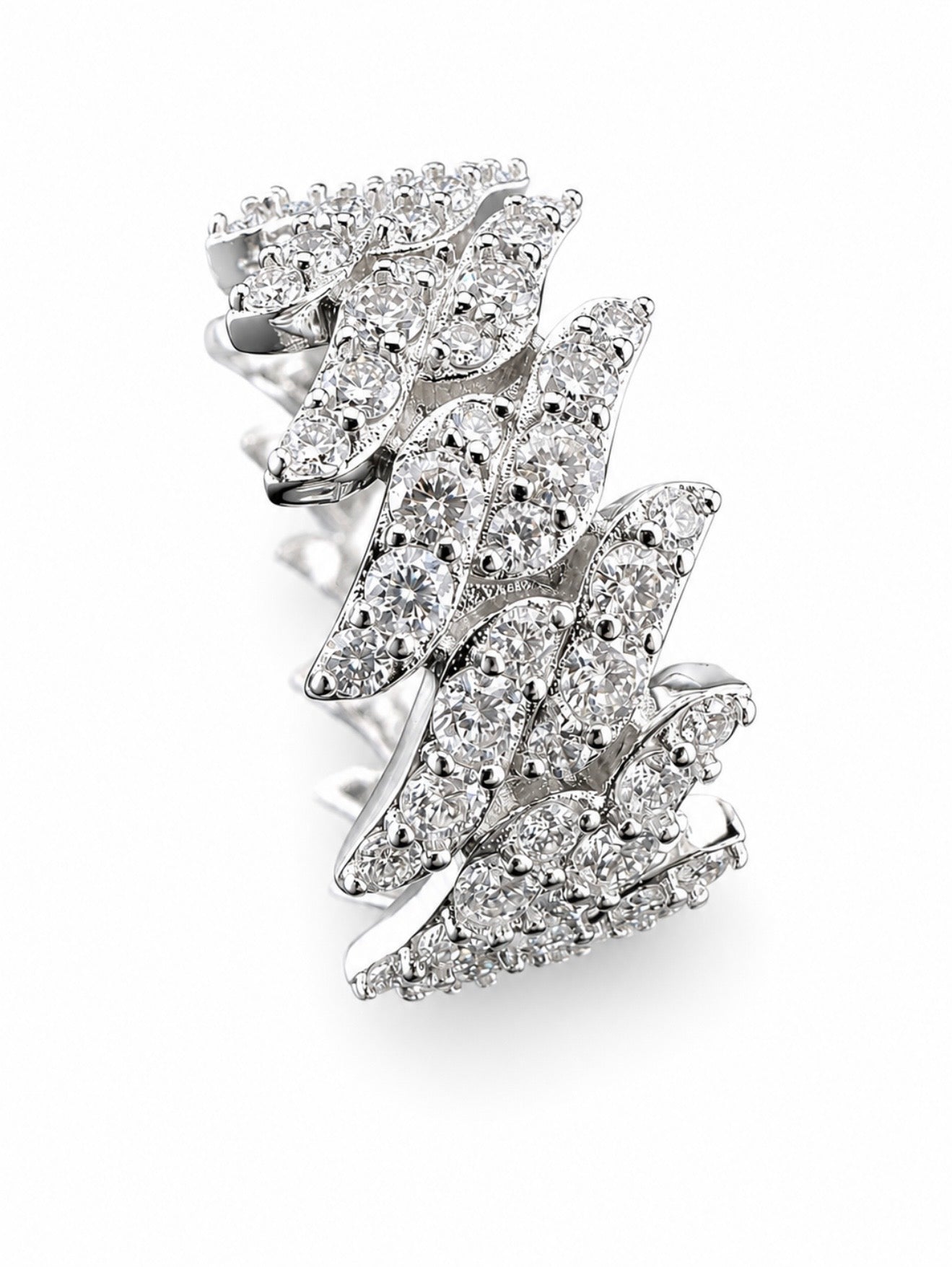 MIAMI LINK SPIKED DIAMOND RING™ — FL-IF MOISSANITE | 925 SILVER + 18K VERMEIL