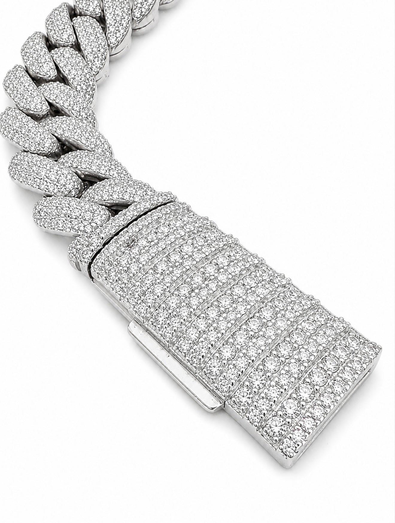 17MM MOON LINK CUBAN BRACELET - TRI ROW RAISED POINTERS™ — FL-IF CERTIFIED LAB MOISSANITE | 925 SILVER + 18K VERMEIL GOLD