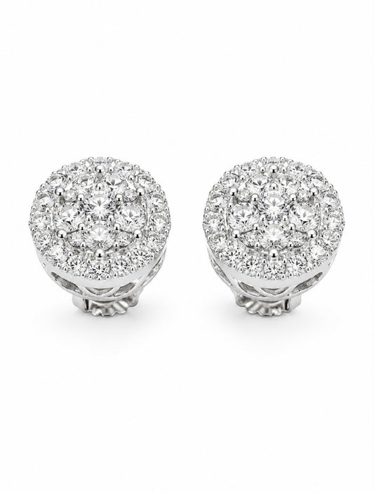GELATI’S BESPOKE BUSSDOWN 4CTW FL-IF LAB MOISSANITE DIAMOND EARRINGS - IN SOLID 925 STERLING SILVER & 14K VERMEIL GOLD