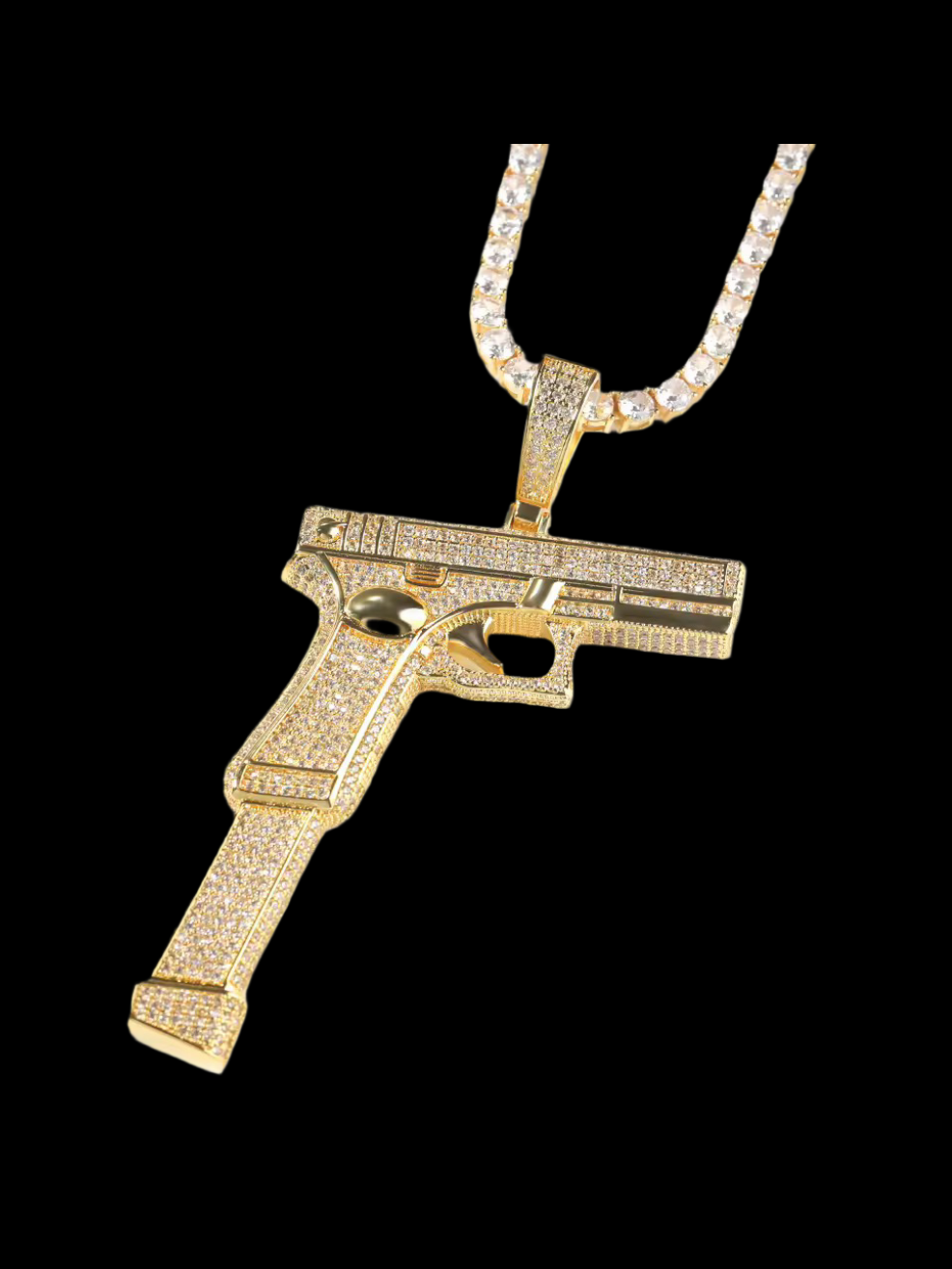 Gelati's Extendo Clip Diamond Pendant in Solid Titanium & Free 925 Silver Rope Chain