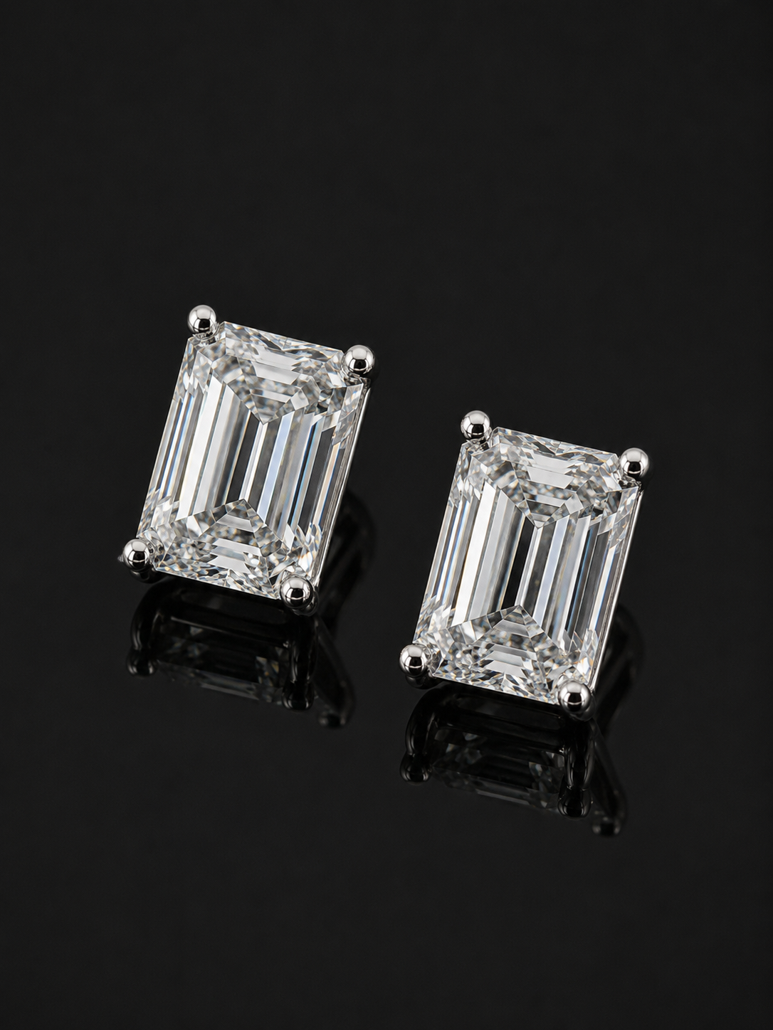 2 CTW Emerald Baguette Earrings – FL-IF 3EX Moissanite, 925 Silver & 18K Vermeil