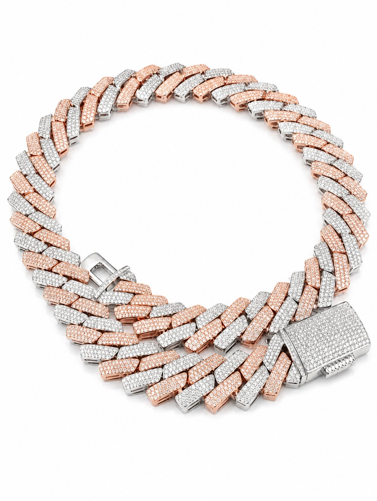 COLOSSUS TWO TONE CUBAN NECKLACE – HCD Diamonds, STEEL & 18K VERMEIL