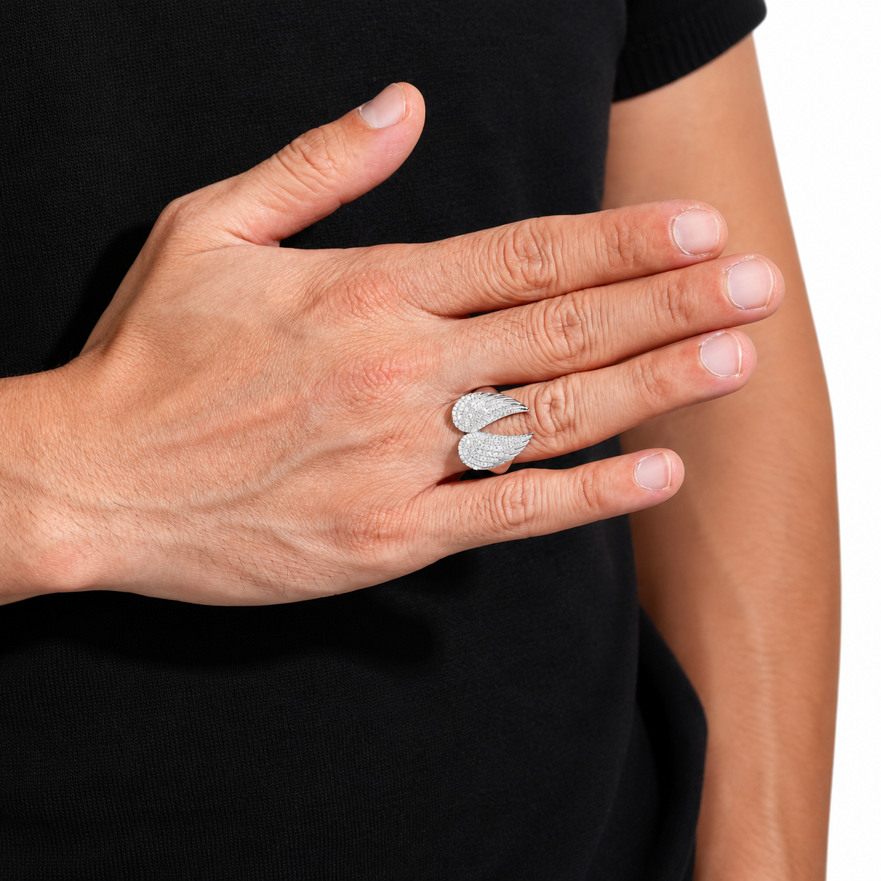 GELATI GUARDIAN ANGEL DIAMOND RING | FL-IF Lab Moissanite | 925 Sterling Silver | 18K Vermeil Gold