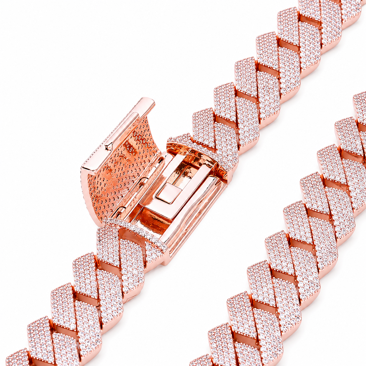 Gelati Micro Pave Setting HCD/VVS1 Moissanite |Diamond Titanium  Miami Square Necklace |18k Vermeil Gold