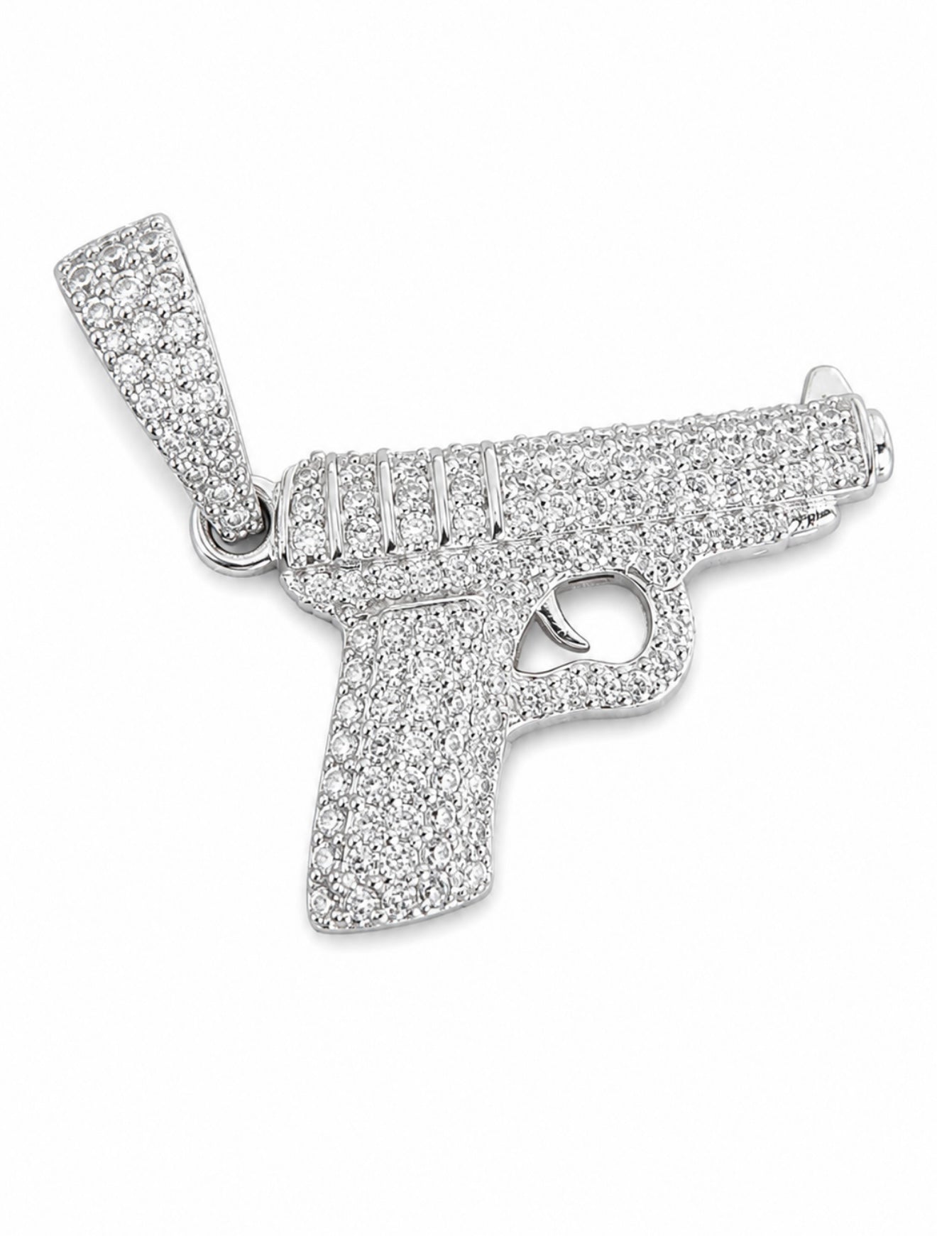 LA SWITCH PISTOL PENDANT™ – FL–IF MOISSANITE | 925 SILVER + 18K VERMEIL