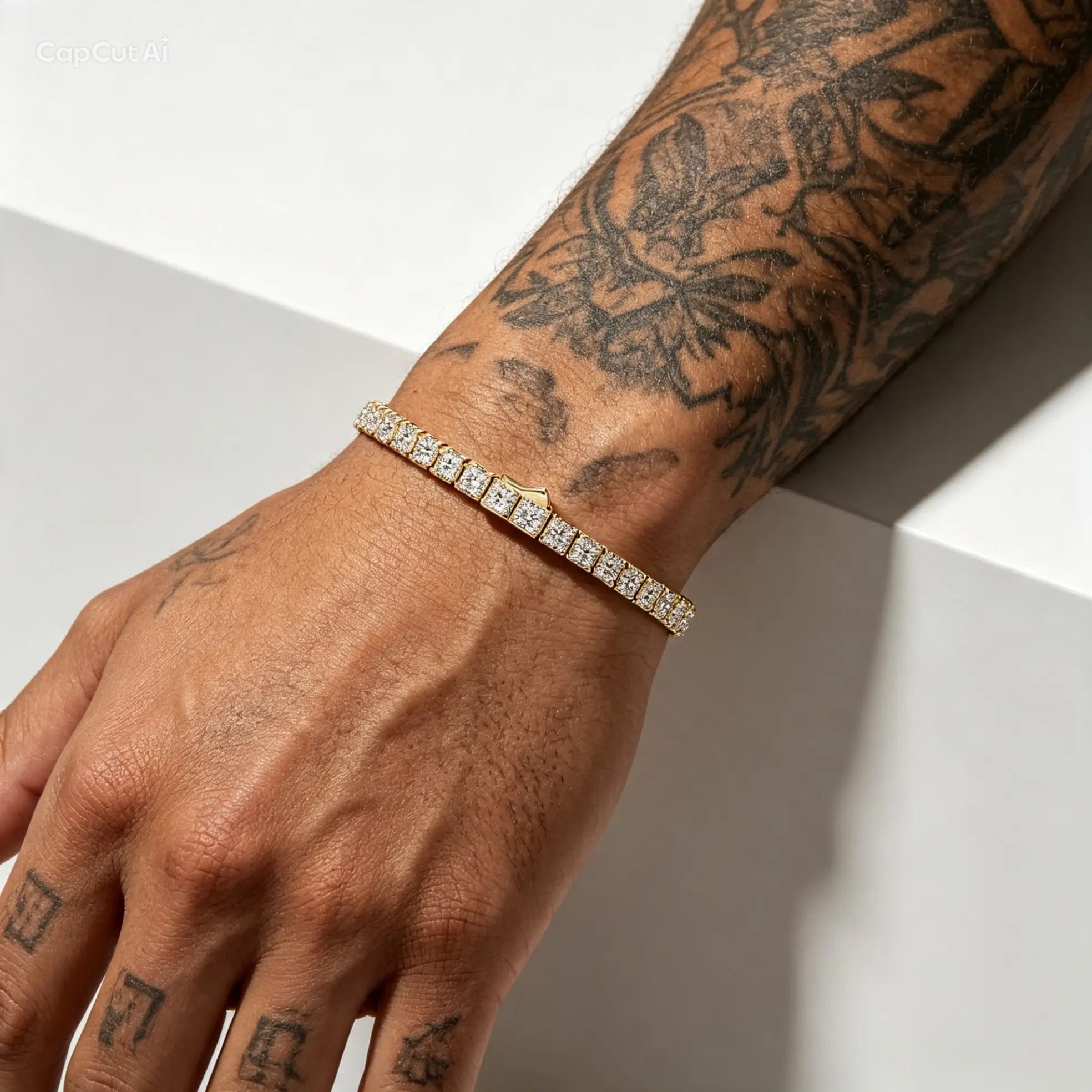 Gelati Sottozero Diamond Tennis Bracelet | DVVS1 Lab Moissanite| 925 Sterling Silver |18K Vermeil Gold