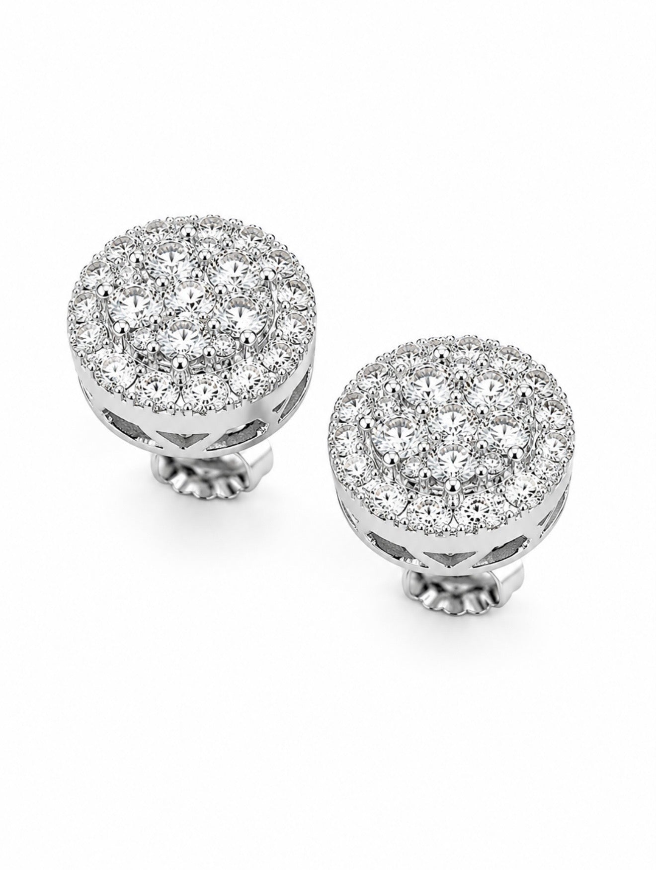 GELATI’S BESPOKE BUSSDOWN 4CTW FL-IF LAB MOISSANITE DIAMOND EARRINGS - IN SOLID 925 STERLING SILVER & 14K VERMEIL GOLD