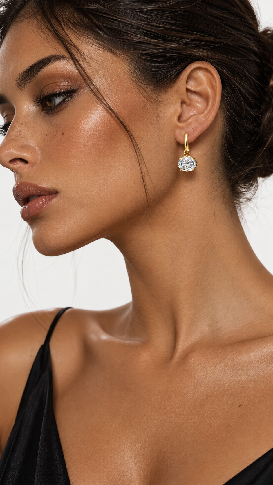 GELATI "LUCE OVALE" DIAMOND LOOP EARRINGS | FL-IF D COLOR LAB MOISSANITE | 925 STERLING SILVER | 18K VERMEIL GOLD