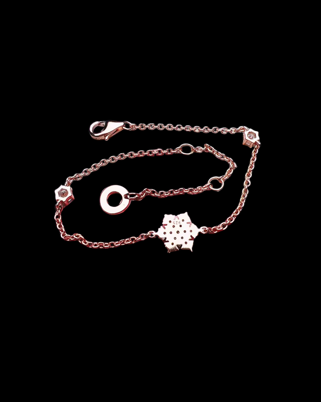 Gelati's 1,5 Ct Snowflake VVS1 Diamond Bracelet In 925 Sterling Silver & 18k Vermeil Gold Inserts