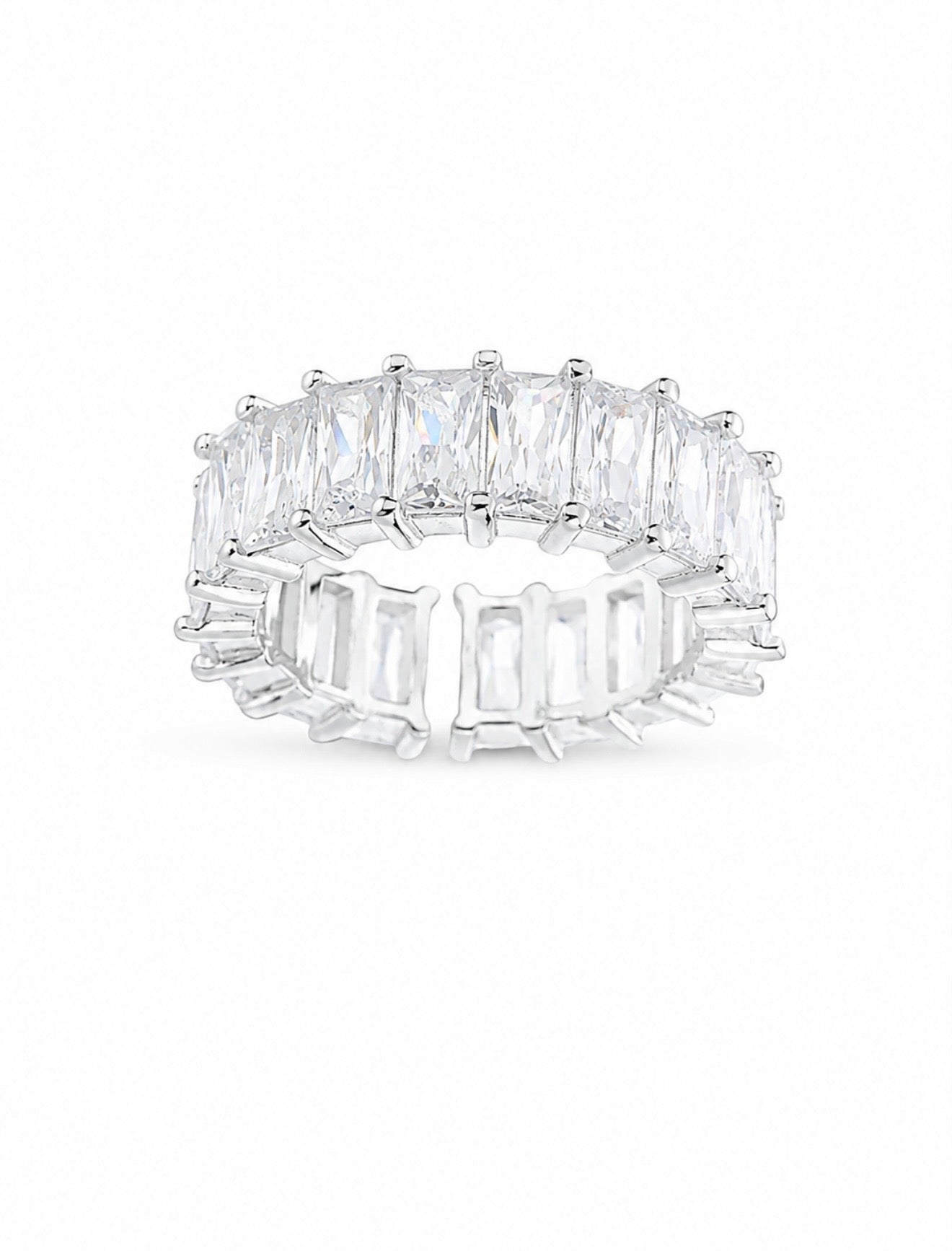 GELATI’S BAGUETTE RESIZABLE HCD Diamond RING IN STEEL & 18K VERMEIL GOLD INSERTS