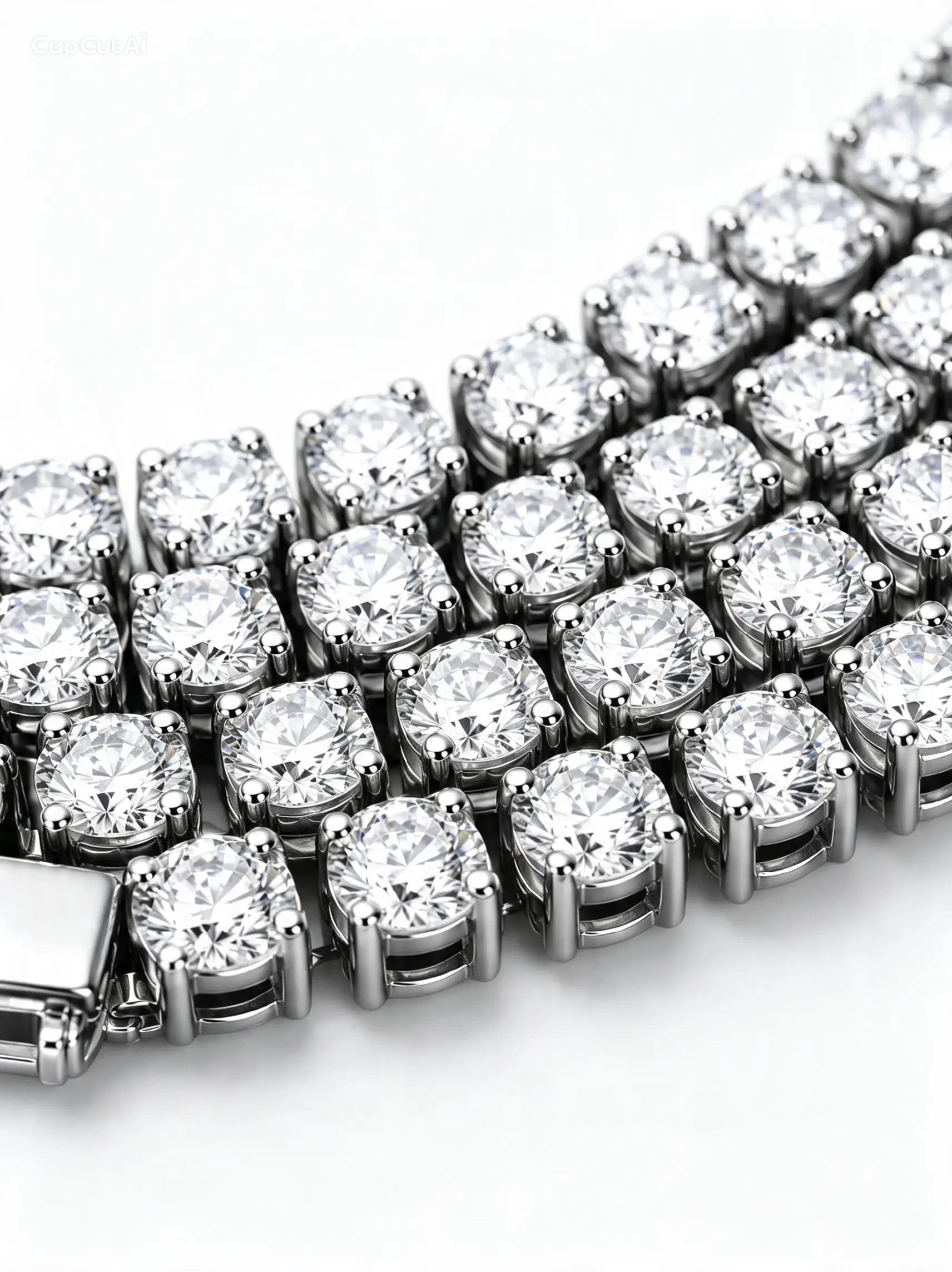 Gelati Exclusive Big Pointers Diamond Tennis Necklace |18K Vermeil Gold | VVS-1 Moissanite