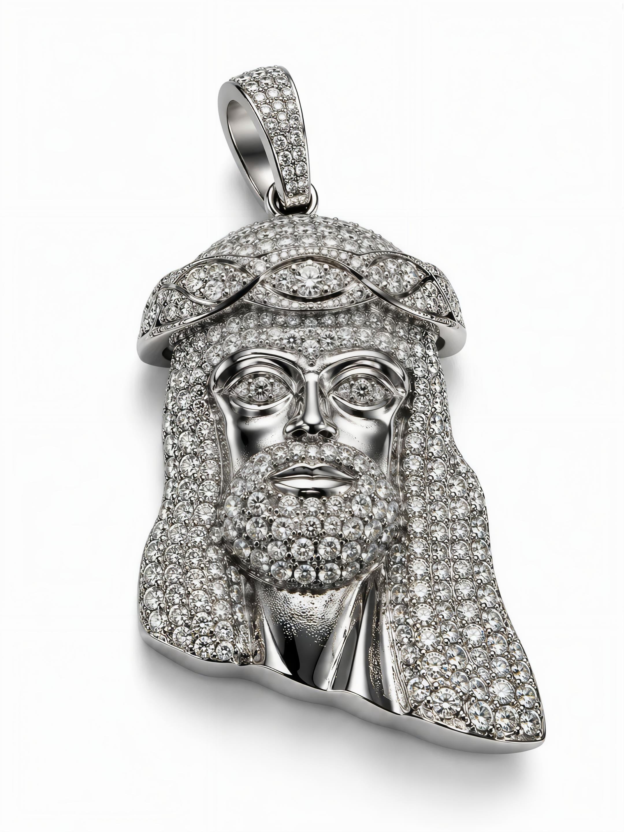 LIGHTBRINGER BUSSDOWN DIAMONS JESUS PIECE – FL–IF MOISSANITE | 925 SILVER |18K VERMEIL GOLD