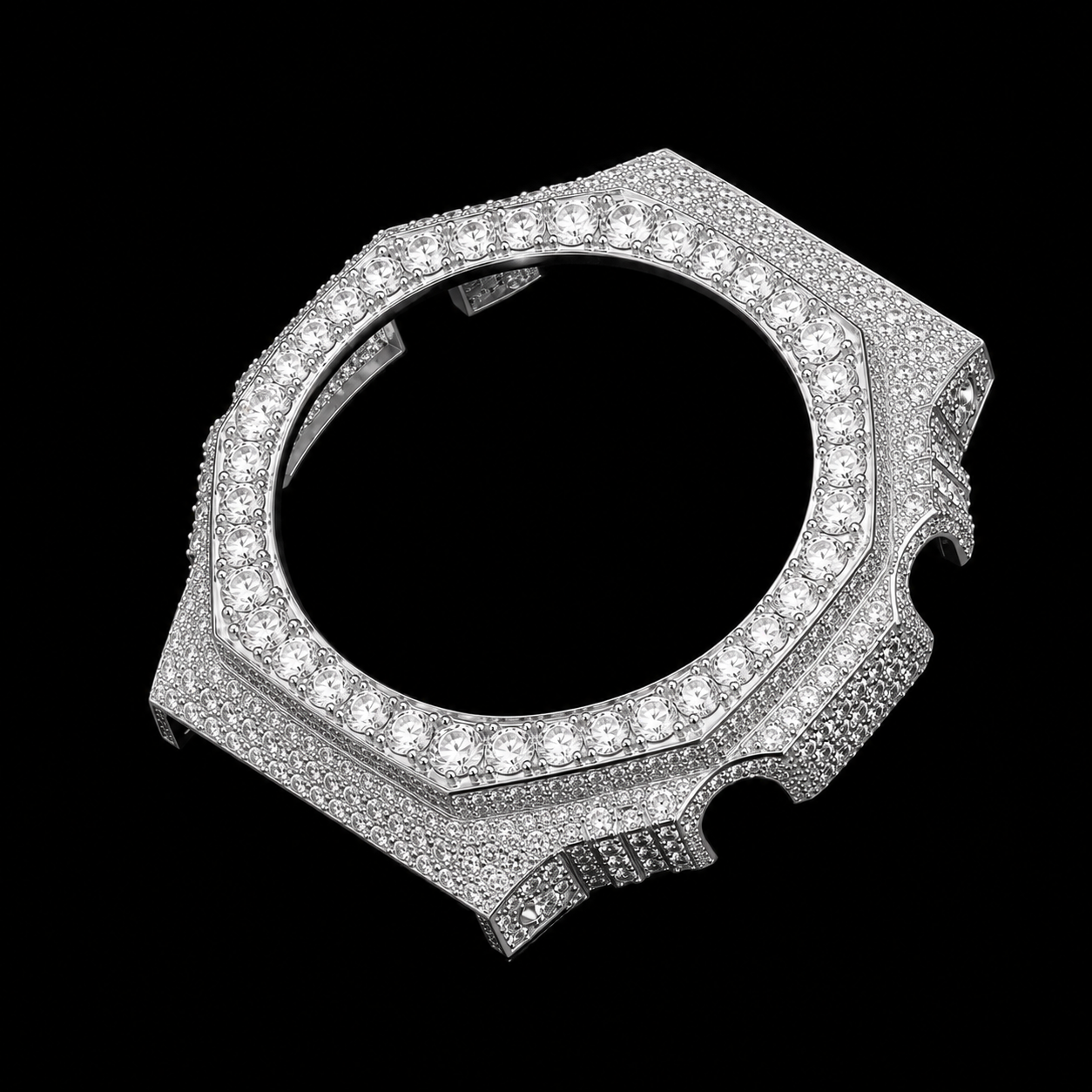 Custom G-Shock GA-2100 VVS1 IGI Lab-Grown Diamond Case — Solid 925 Silver & 18K Vermeil Gold