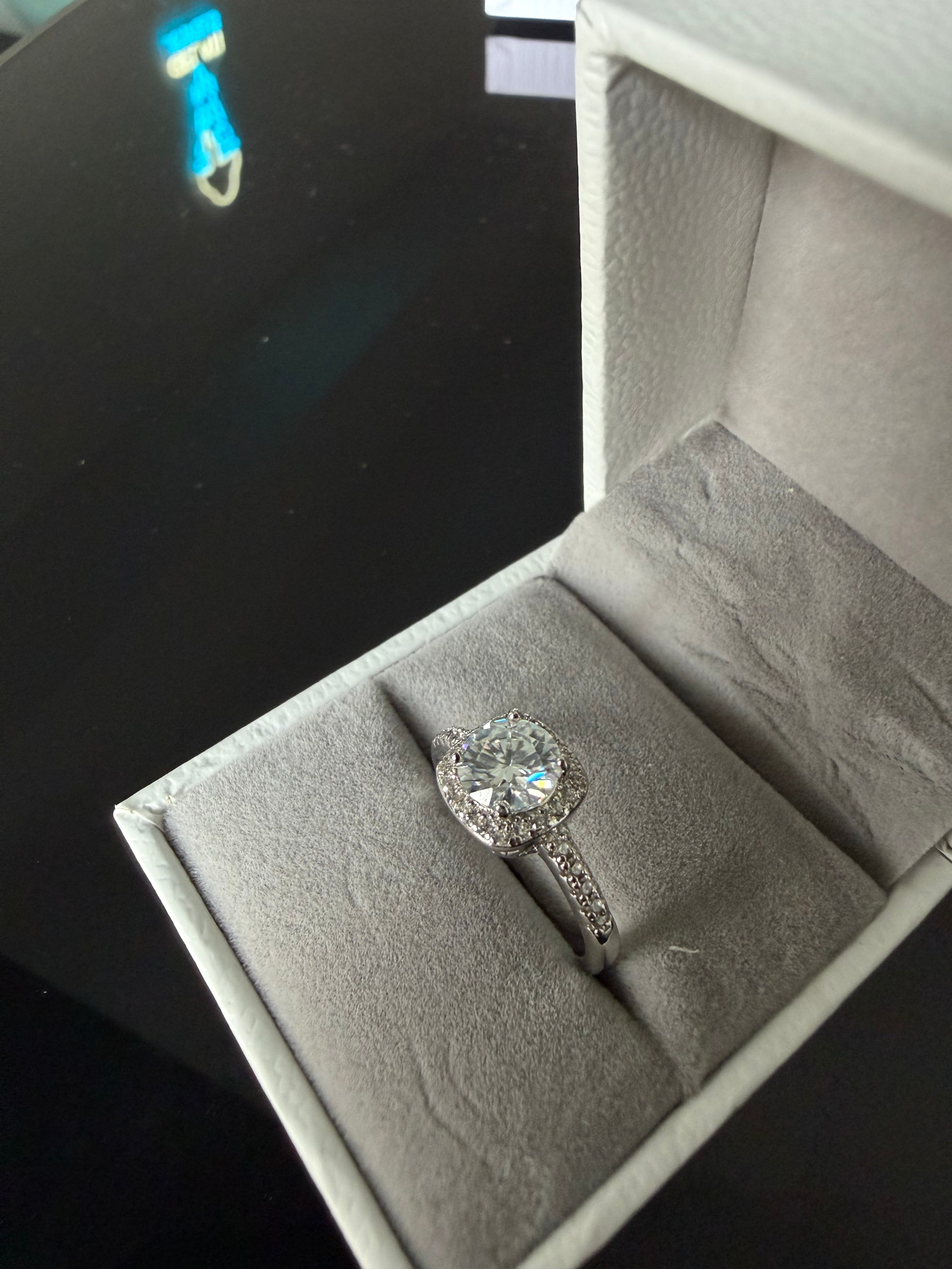 Gelati's Bespoke FL-IF Lab Moissanite Diamond 2CTW Halo Square Cut Ring in 925 Silver & 14K Vermeil Gold
