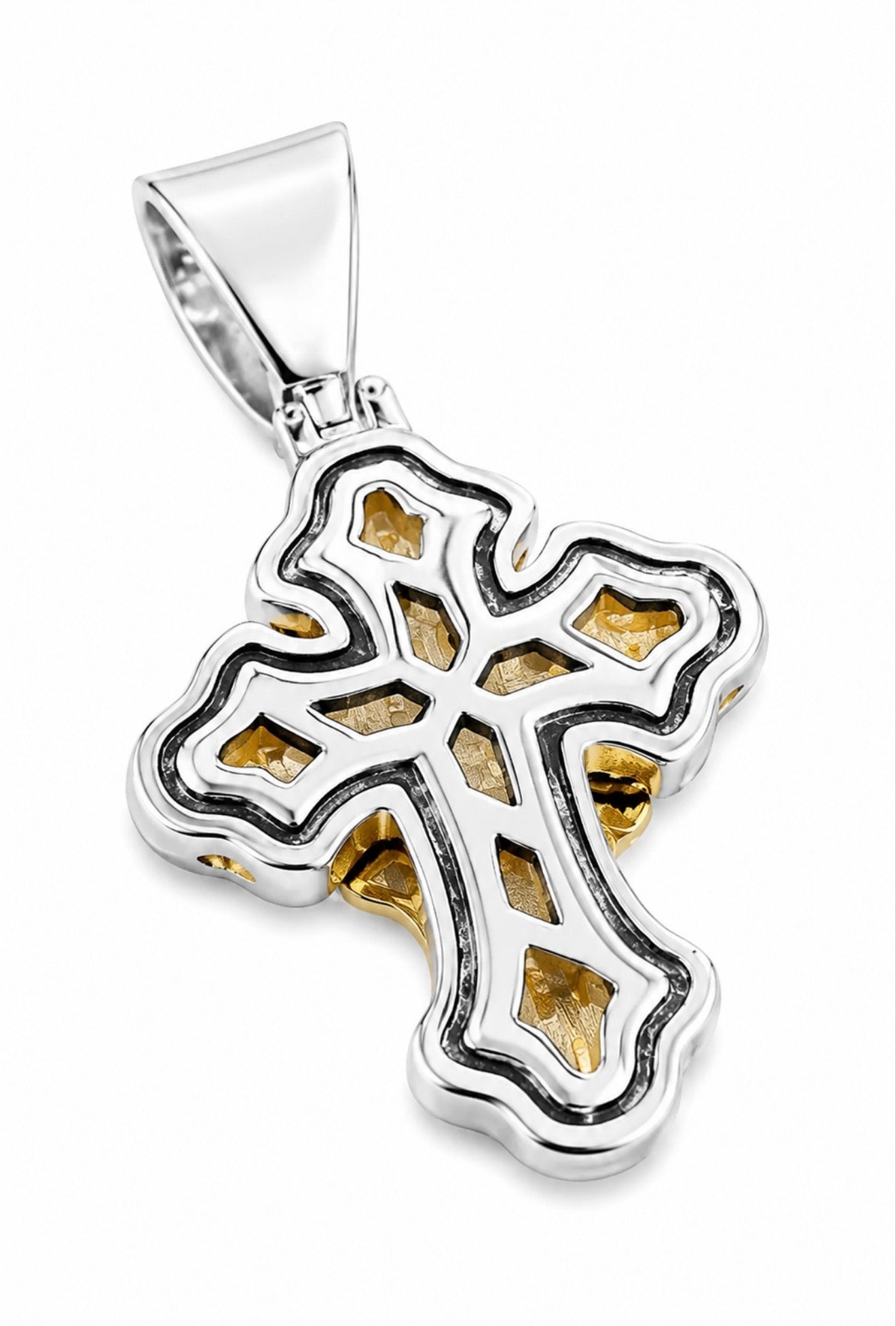 “PREY ON THE WEAK” V2 PENDANT – HCD DIAMONDS, STEEL & 18K VERMEIL GOLD INLAY